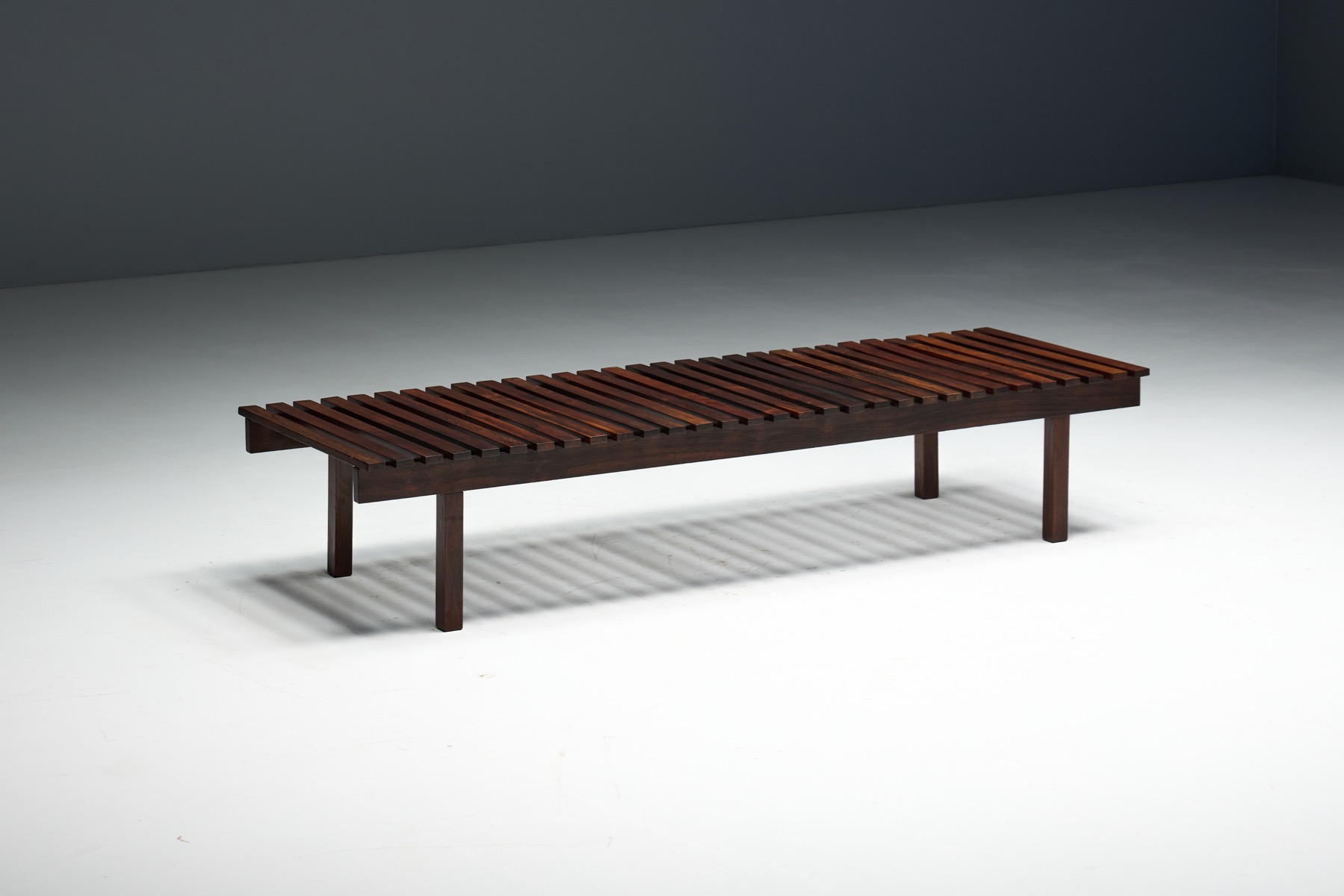 Mid-Century Slatted Bench in style of Sergio Rodrigues, Brazil - 1960