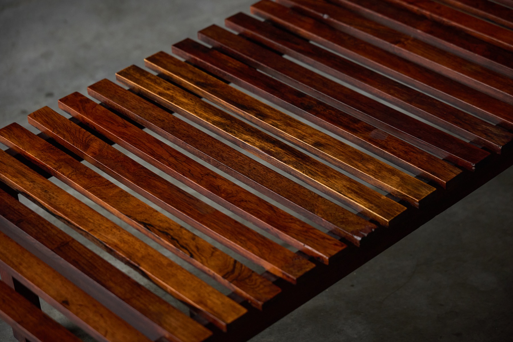 Mid-Century Slatted Bench in style of Sergio Rodrigues, Brazil - 1960