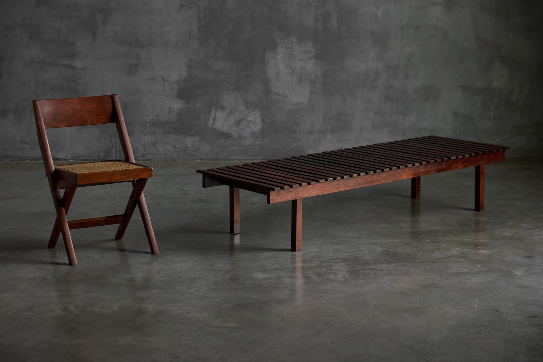 Mid-Century Slatted Bench in style of Sergio Rodrigues, Brazil - 1960