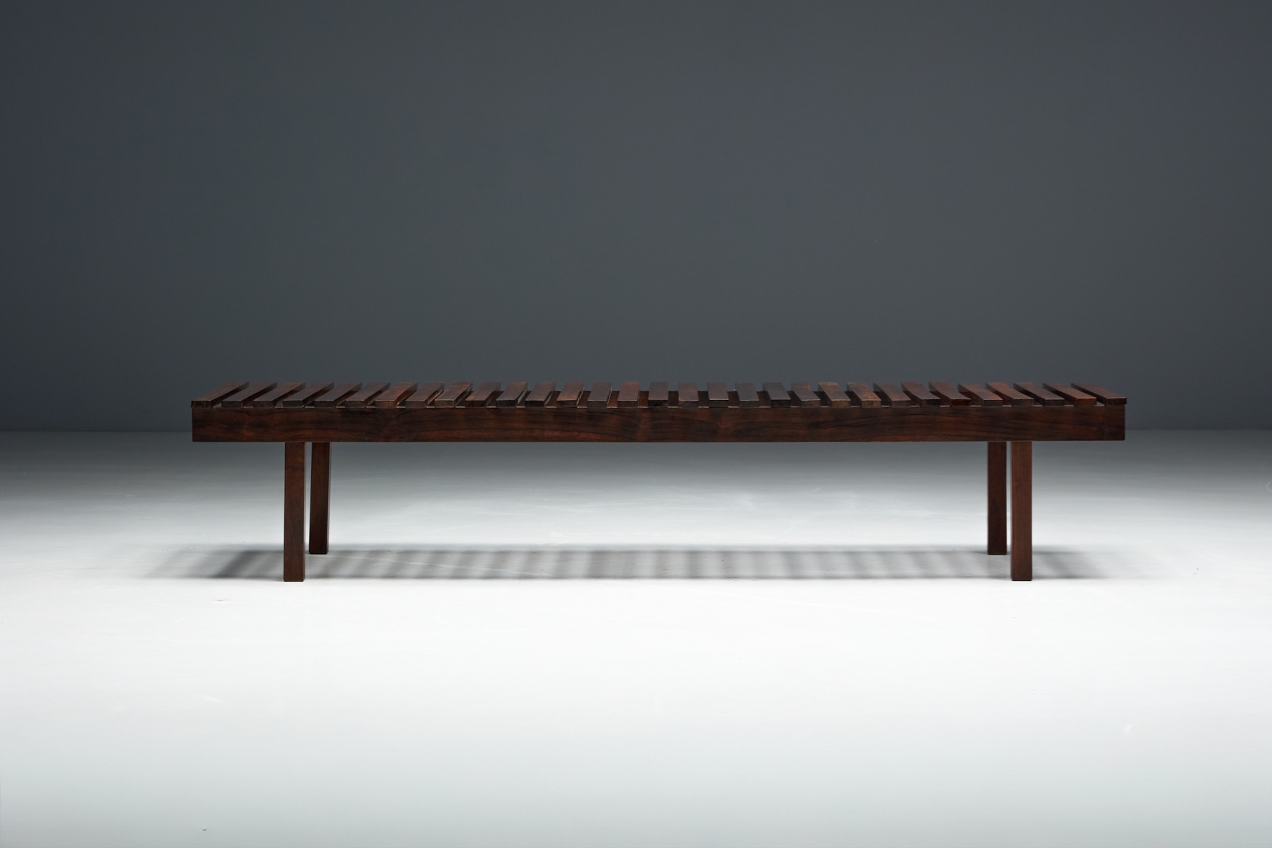 Mid-Century Slatted Bench in style of Sergio Rodrigues, Brazil - 1960