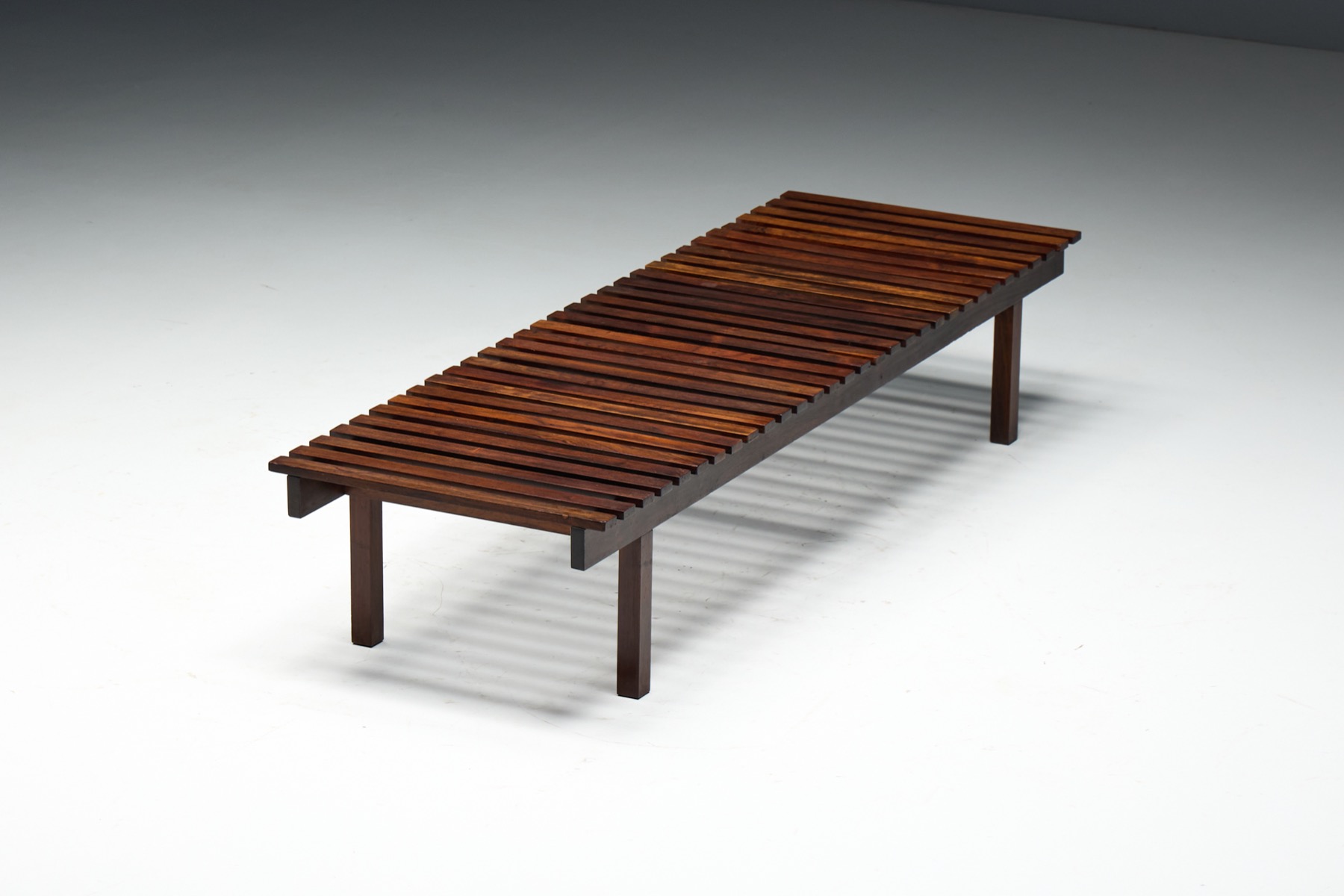 Mid-Century Slatted Bench in style of Sergio Rodrigues, Brazil - 1960