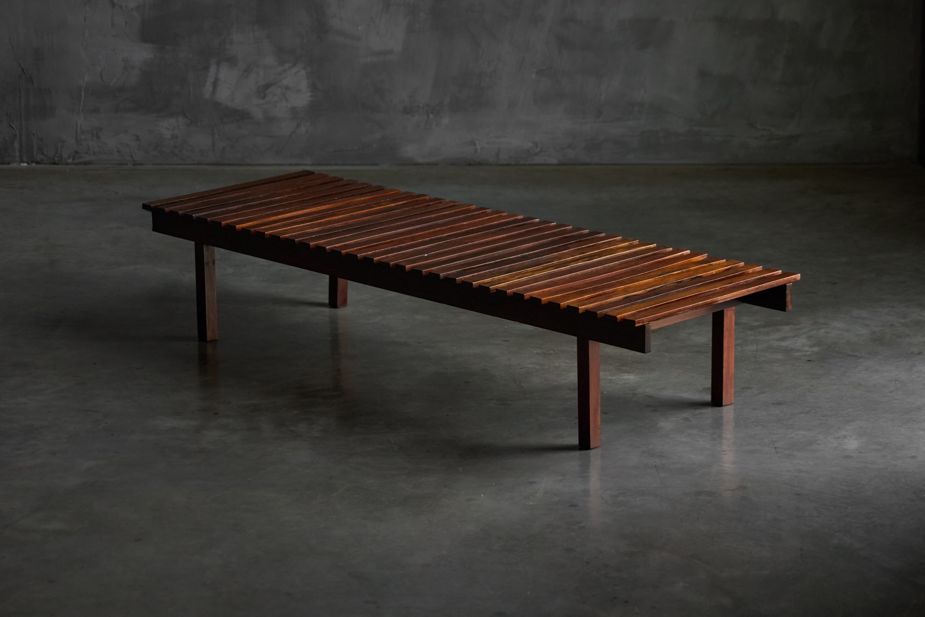 Mid-Century Slatted Bench in style of Sergio Rodrigues, Brazil - 1960