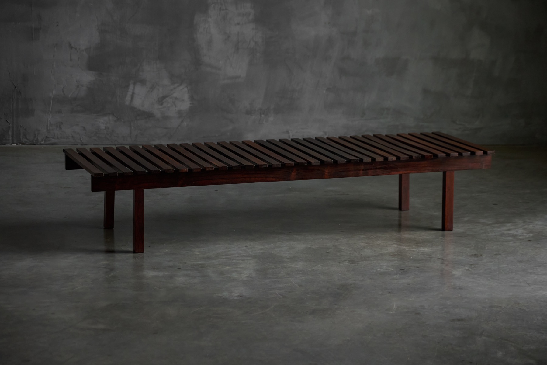 Mid-Century Slatted Bench in style of Sergio Rodrigues, Brazil - 1960