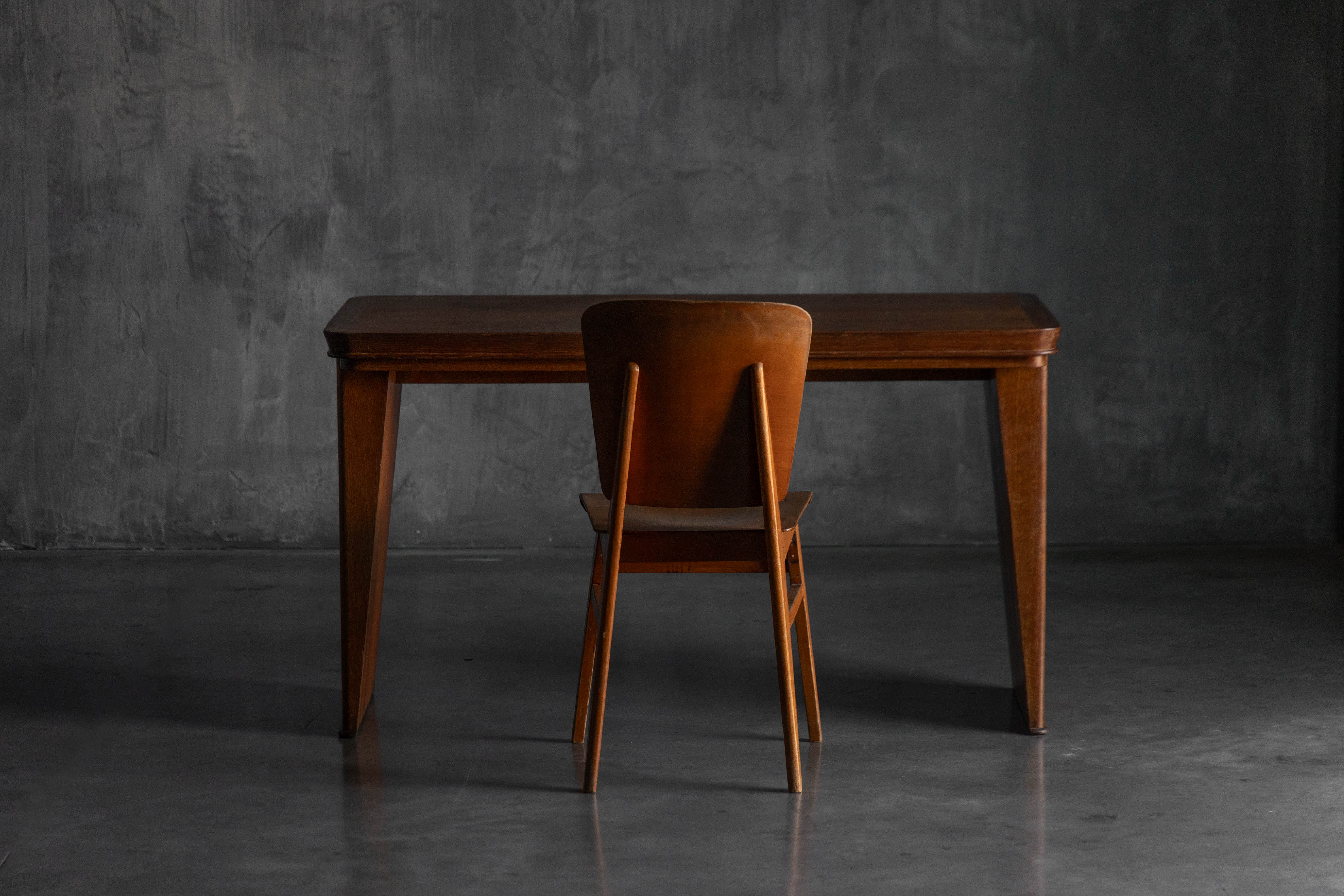 Solid Oak Desk Attributed to Maurice Pré, France - 1930s