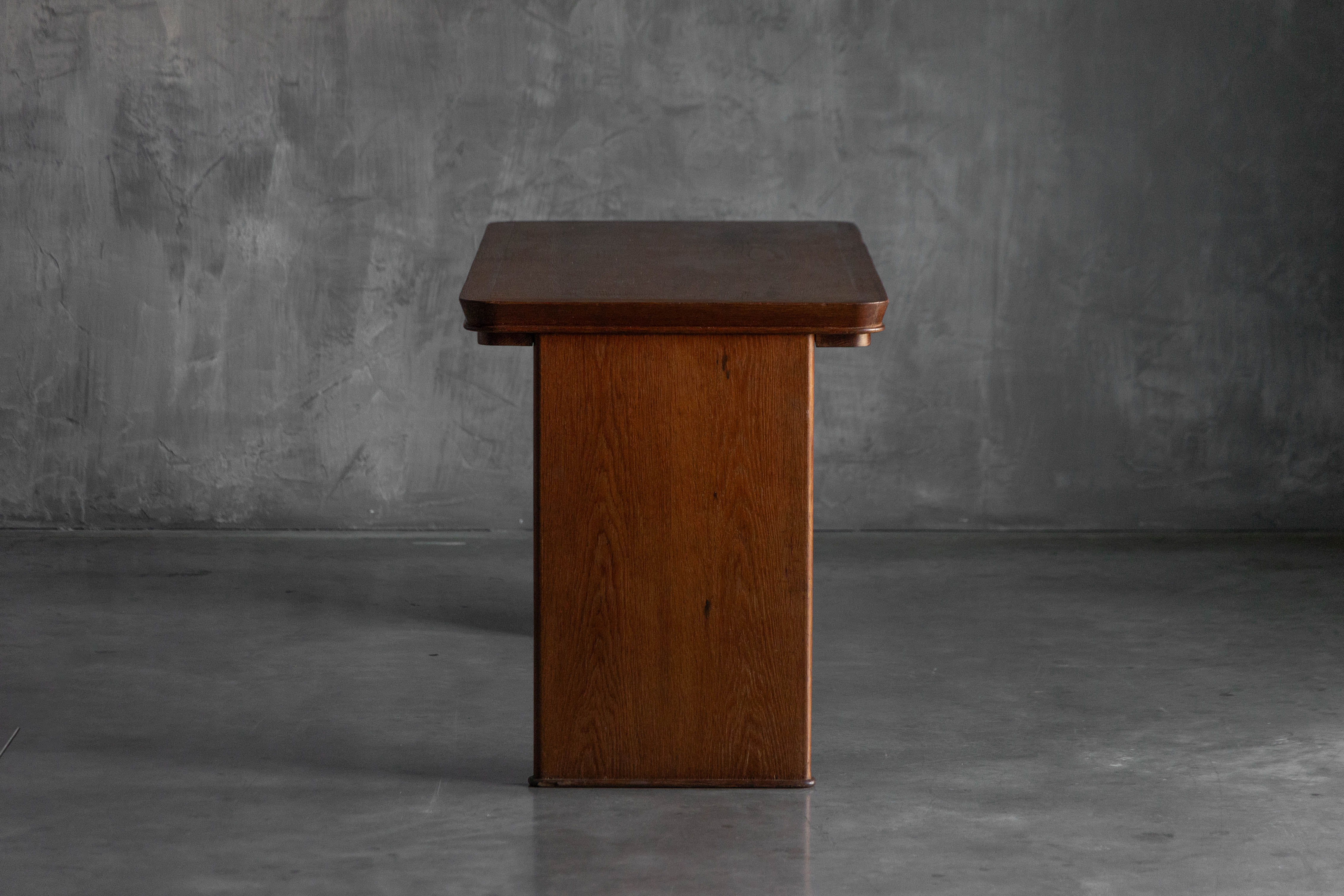 Solid Oak Desk Attributed to Maurice Pré, France - 1930s