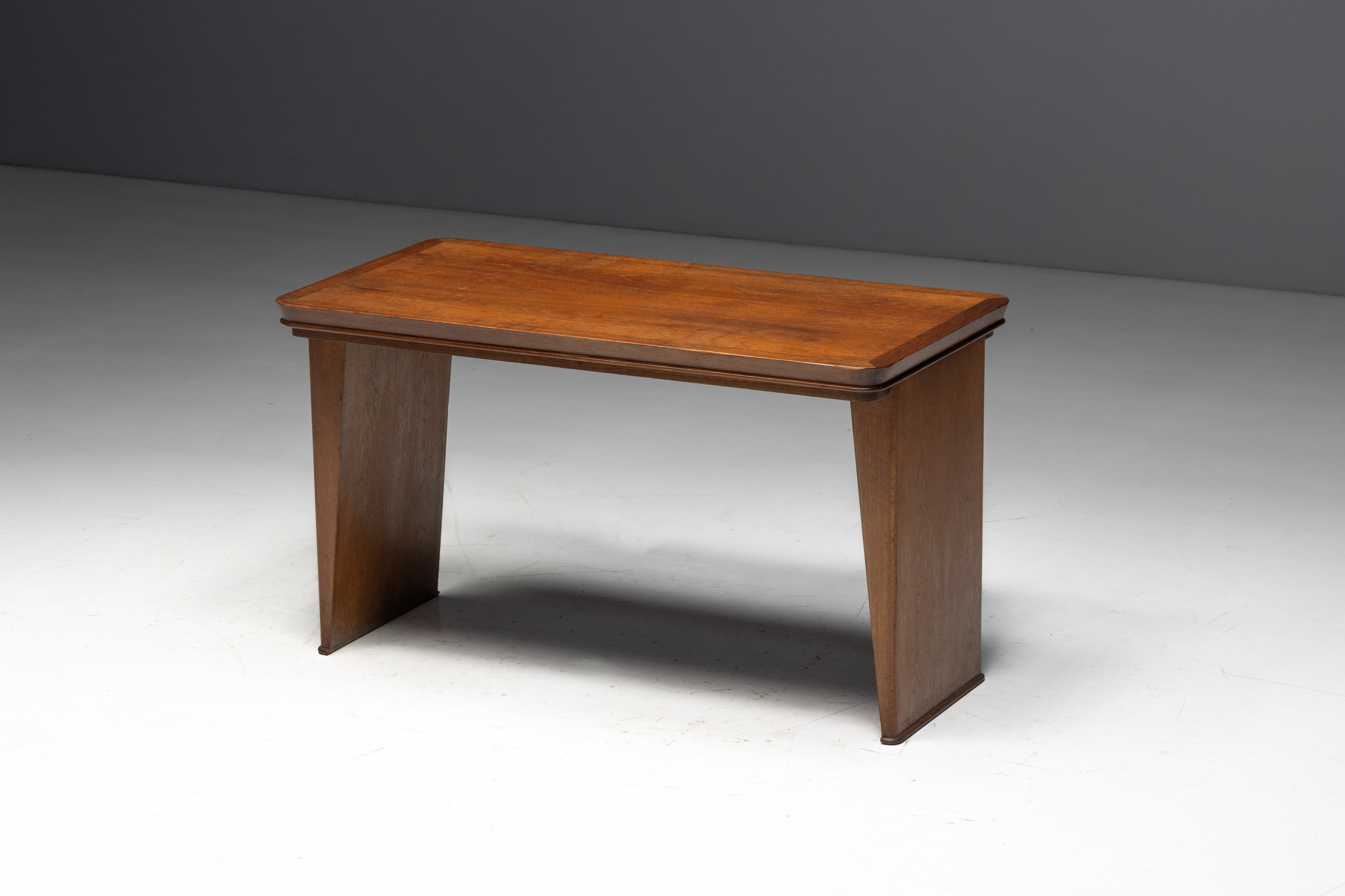 Solid Oak Desk Attributed to Maurice Pré, France - 1930s
