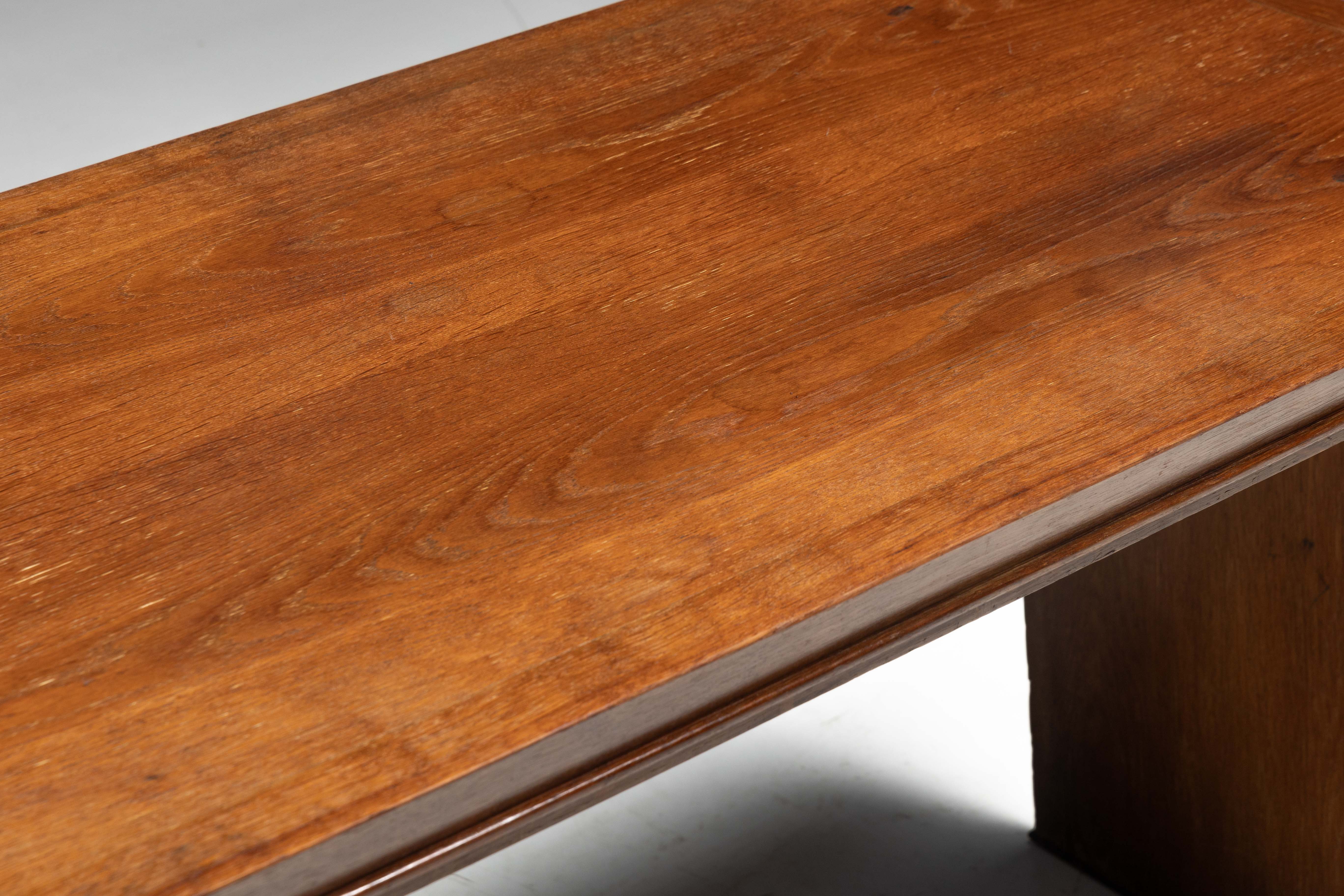 Solid Oak Desk Attributed to Maurice Pré, France - 1930s