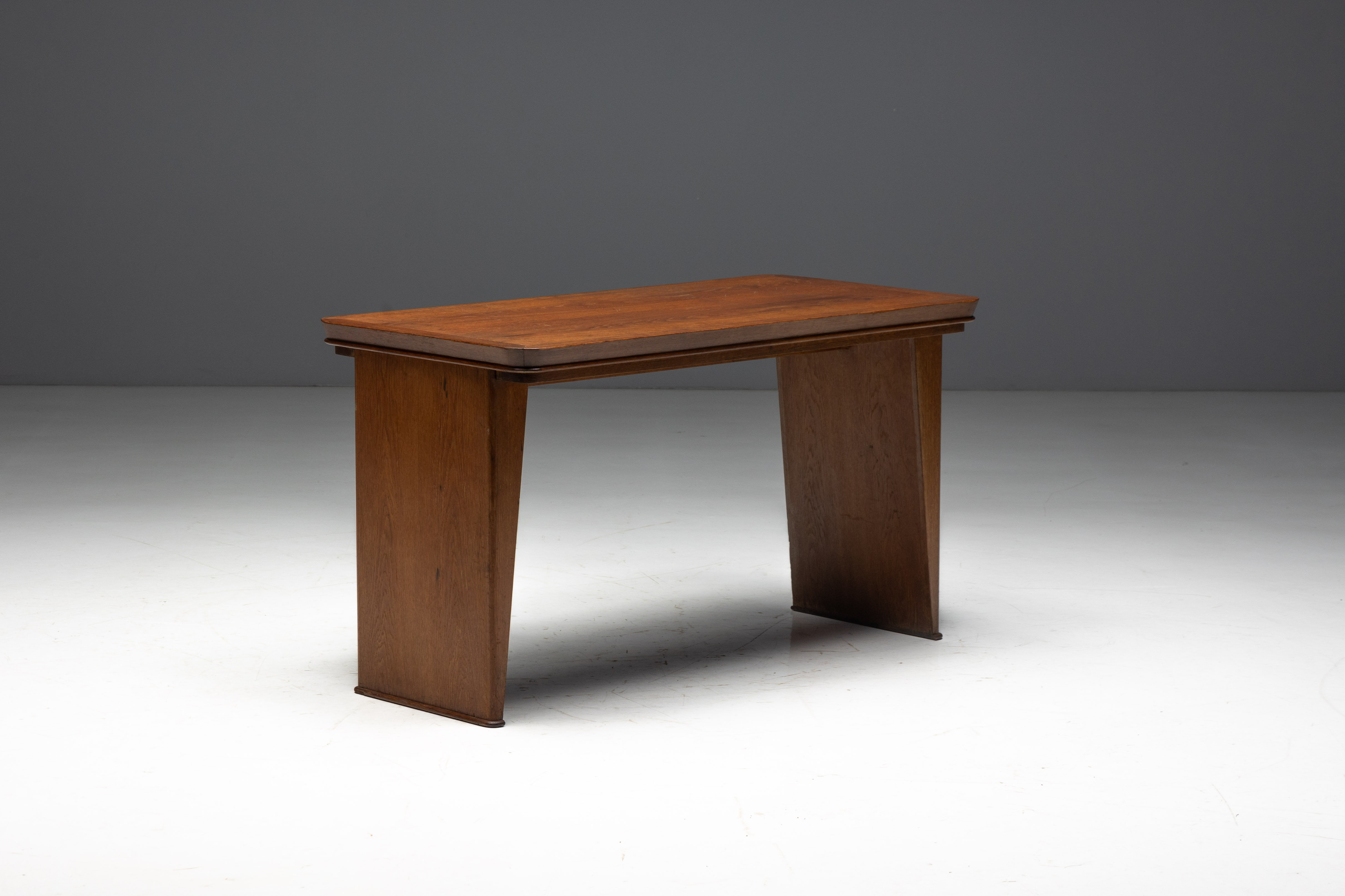 Solid Oak Desk Attributed to Maurice Pré, France - 1930s
