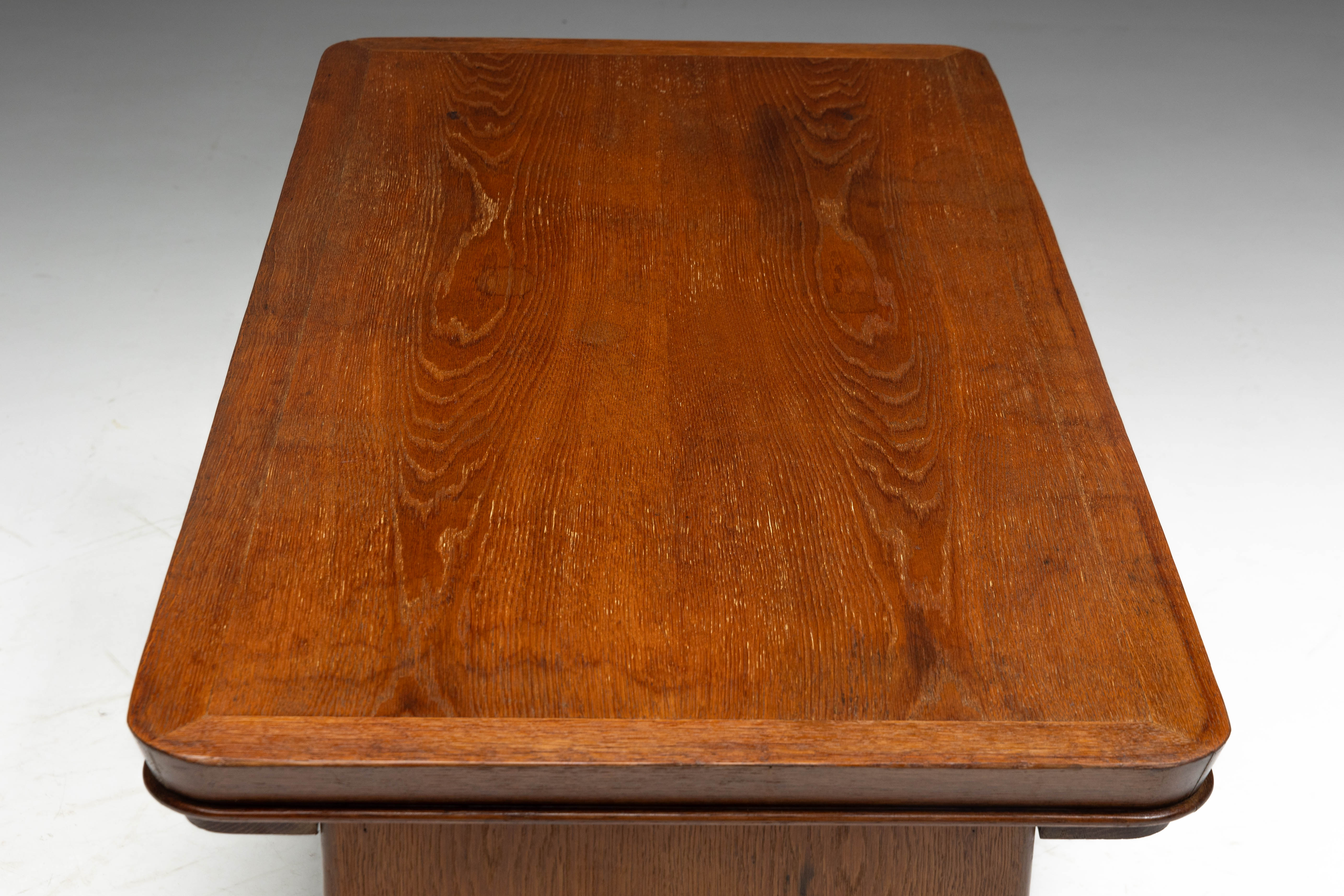 Solid Oak Desk Attributed to Maurice Pré, France - 1930s