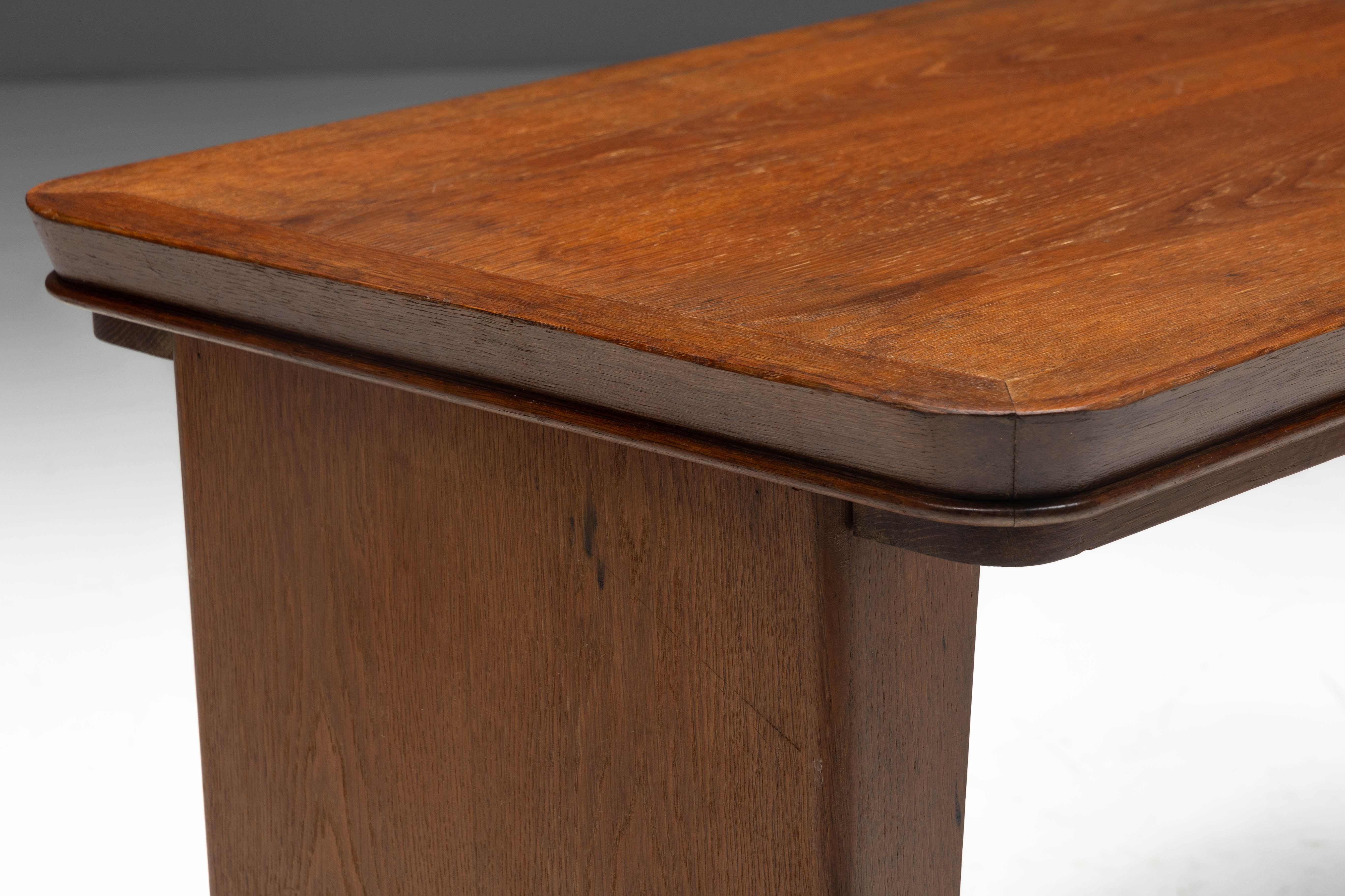 Solid Oak Desk Attributed to Maurice Pré, France - 1930s