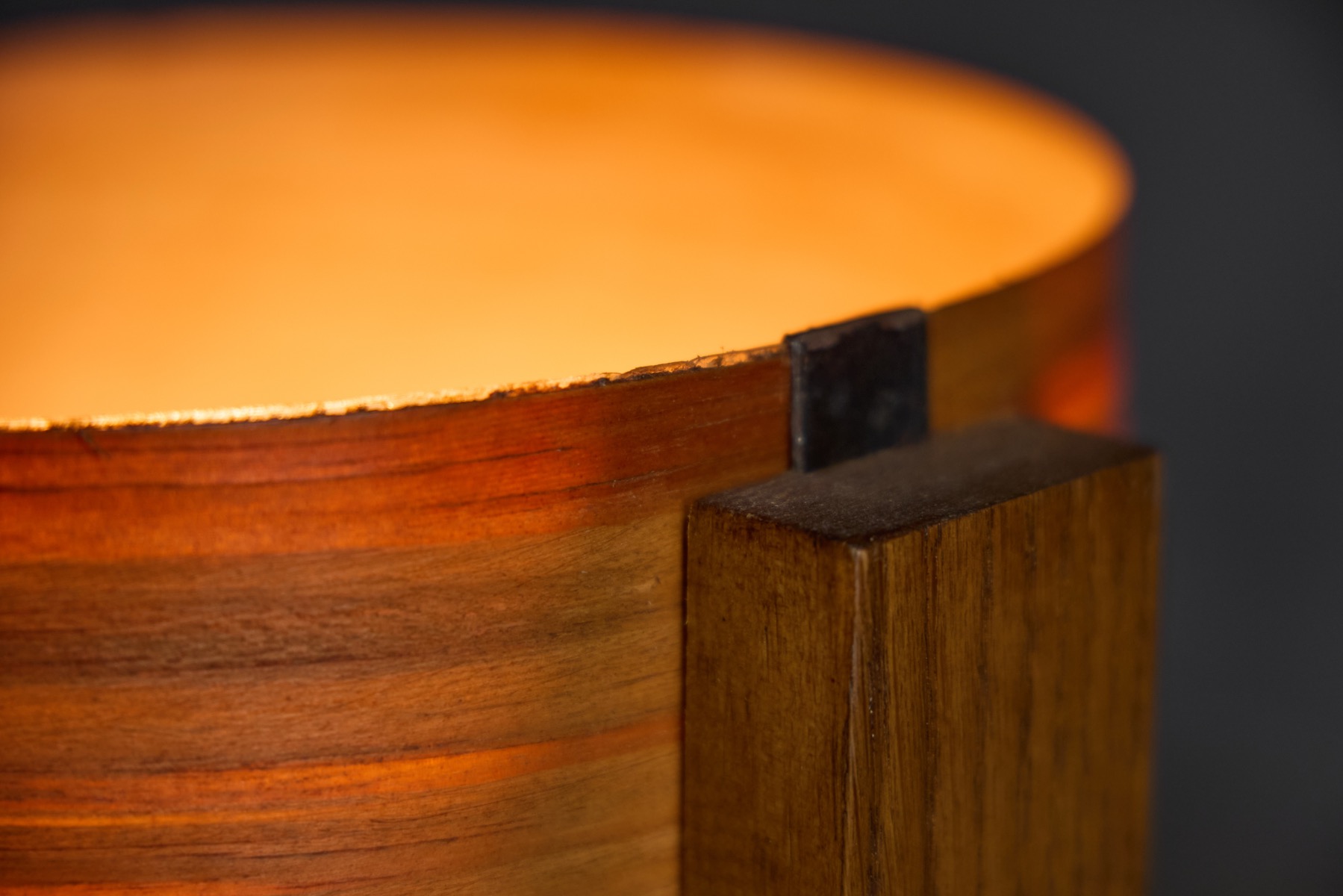 Mid-Century Veneer Table Lamp - 1960s