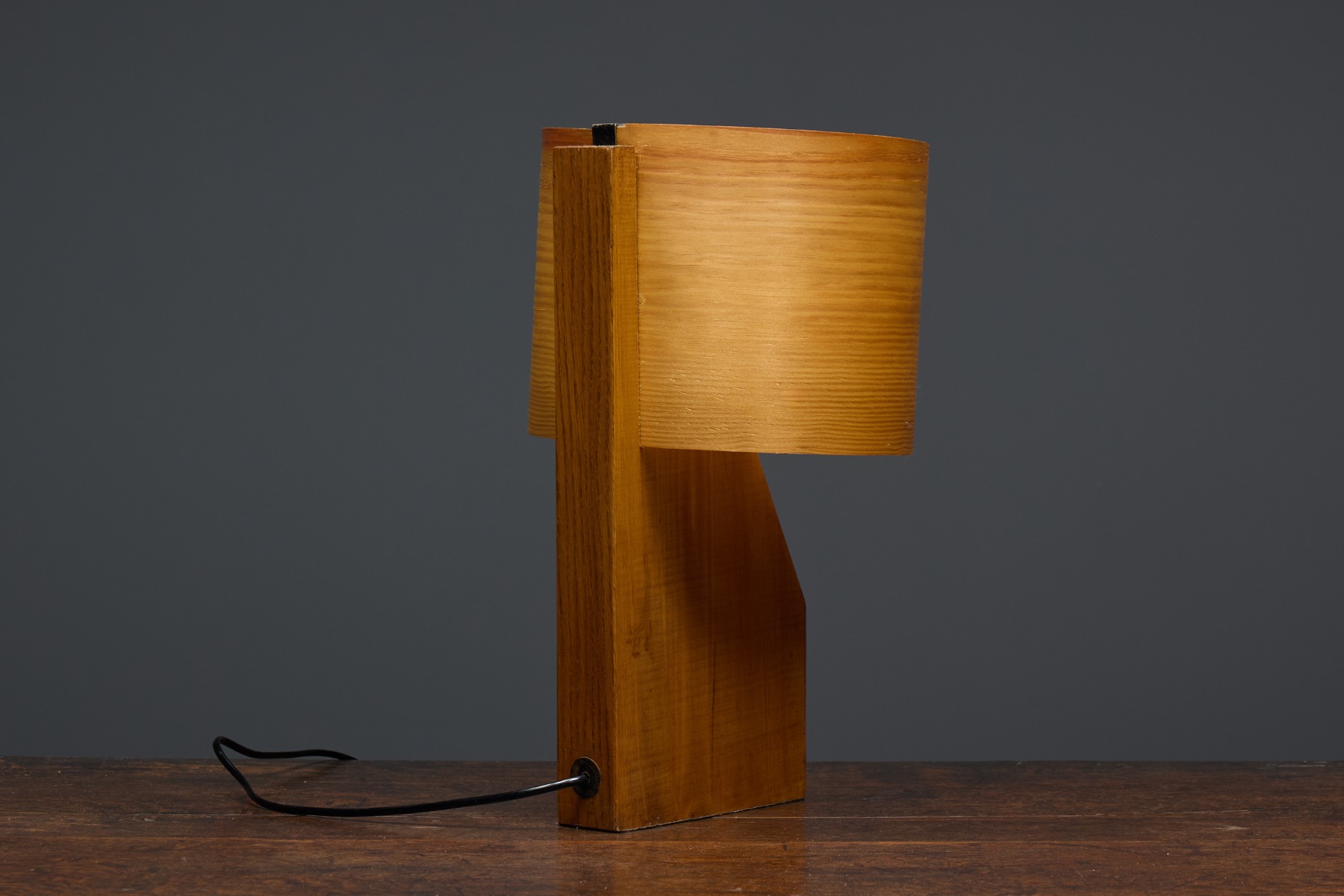 Mid-Century Veneer Table Lamp - 1960s