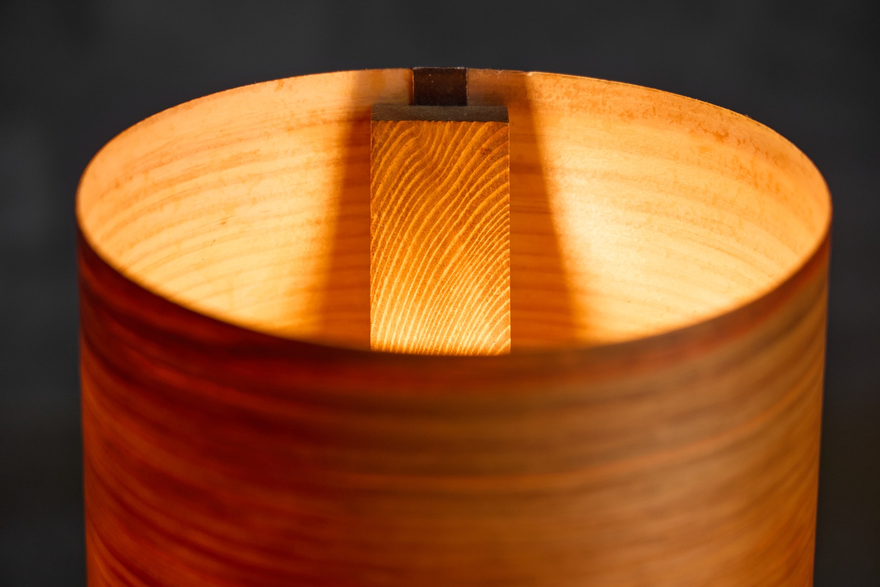 Mid-Century Veneer Table Lamp - 1960s