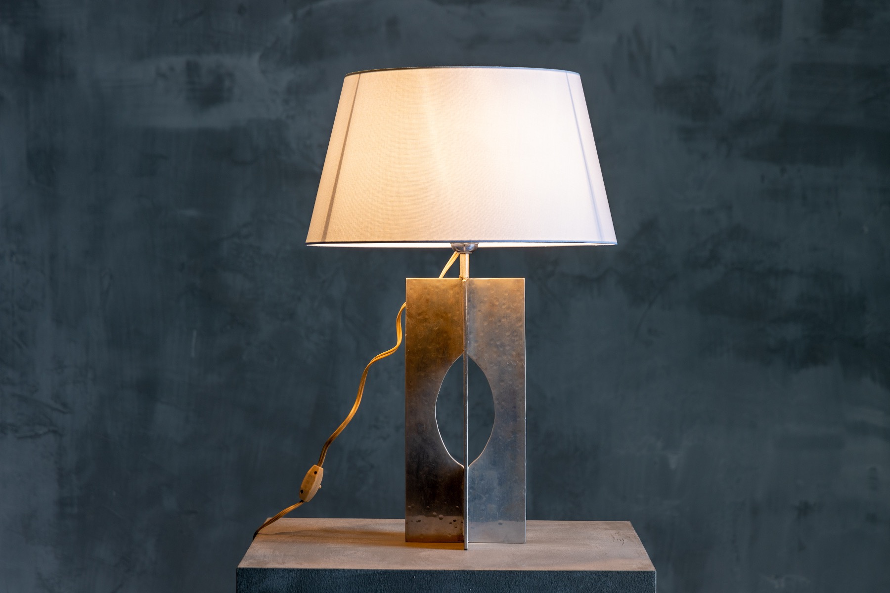 Minimalist Steel Table Lamp - 1970s