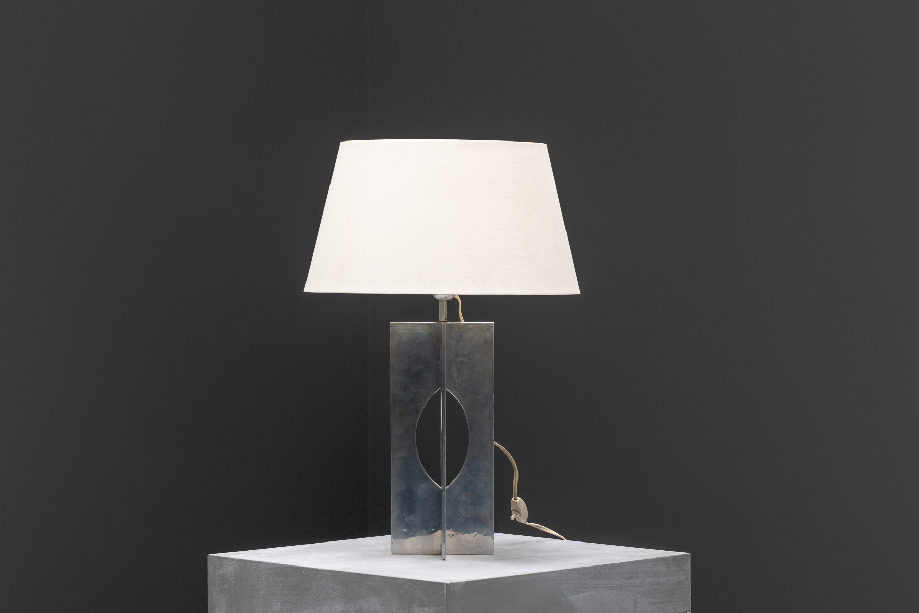 Minimalist Steel Table Lamp - 1970s