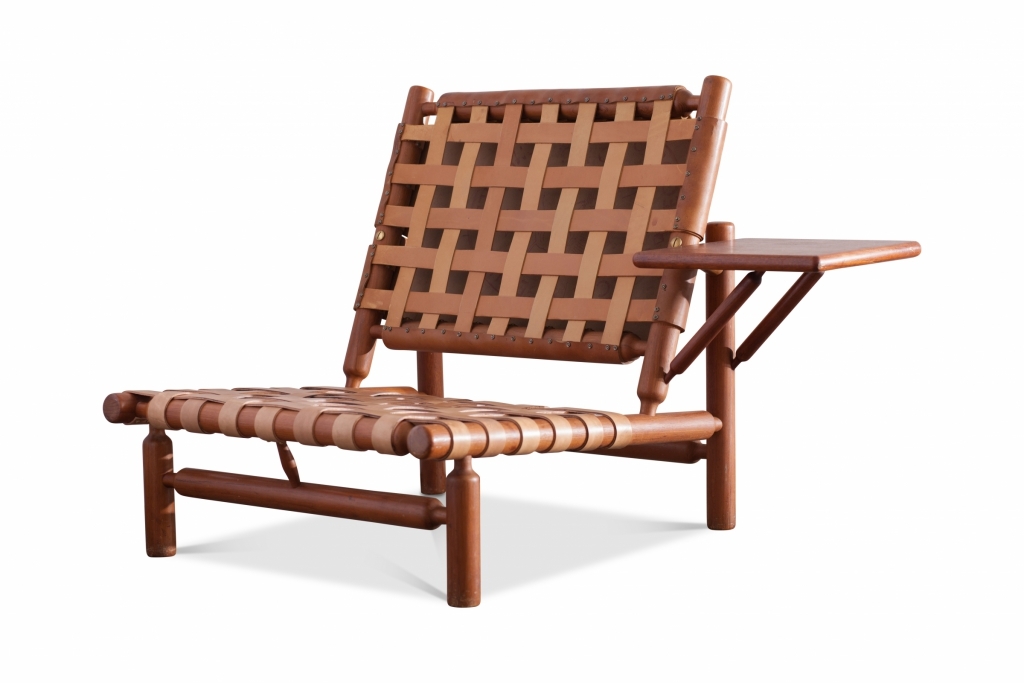 Cognac Leather And Wood Lounge Chair And Ottoman, Ilmari Tapiovaara - 1958