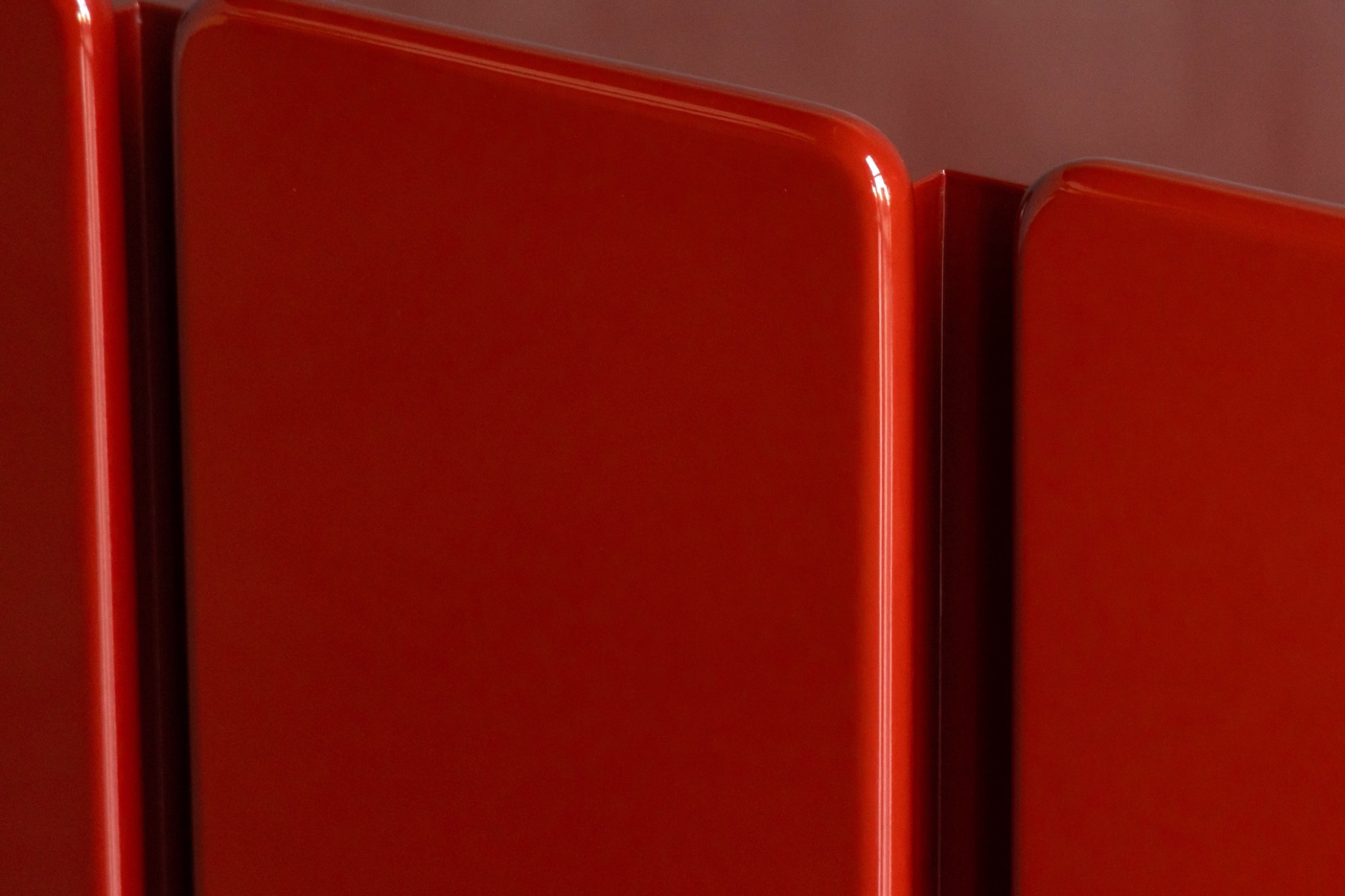 Modernist Red Lacquer Architectural Sideboard, Italy - 1980s