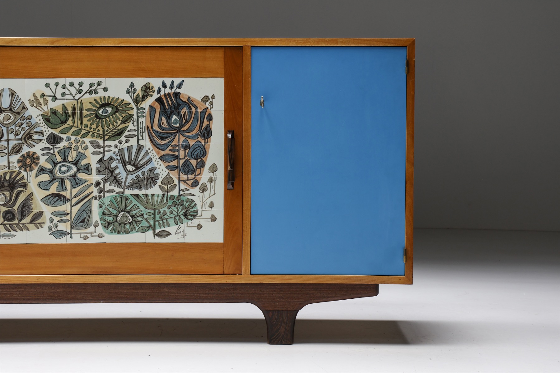 Modernist Sideboard with Ceramic Details - 1950s