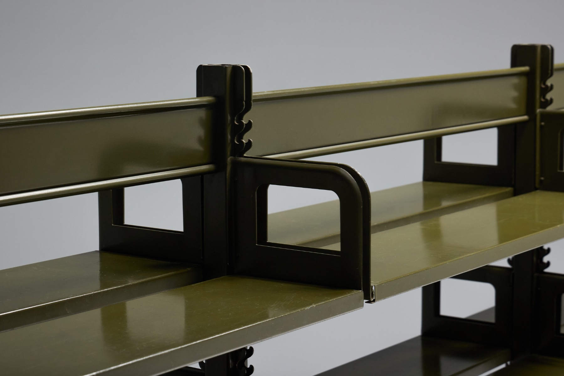 1950s shelving system handcrafted wood modular design
