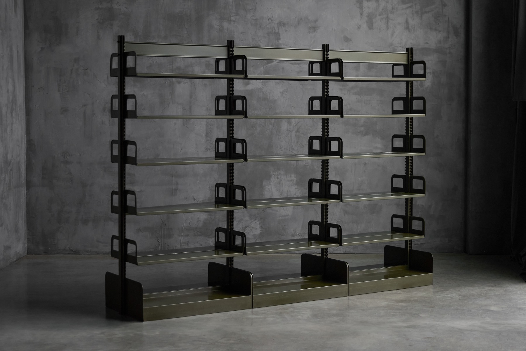 modular freestanding shelving system 1950s wooden furniture

