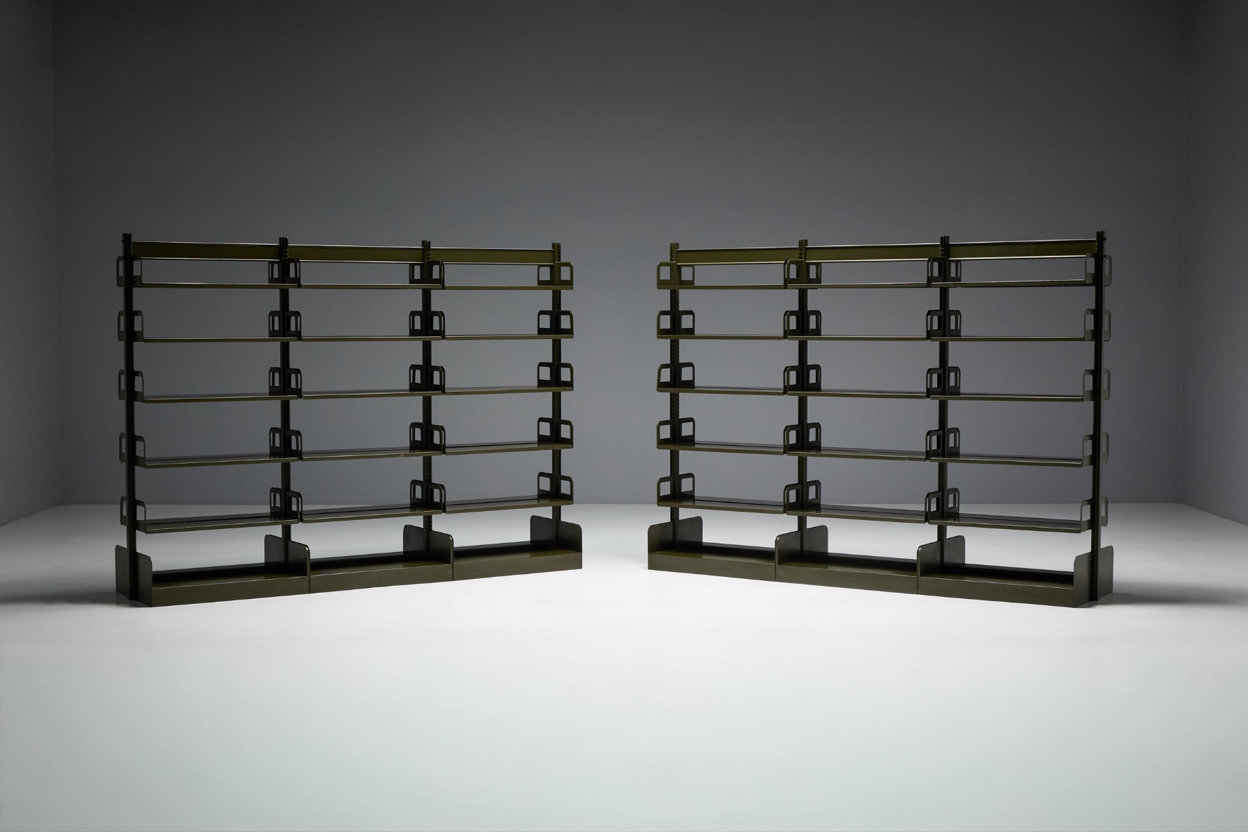 mid century freestanding shelving system wood craftsmanship
