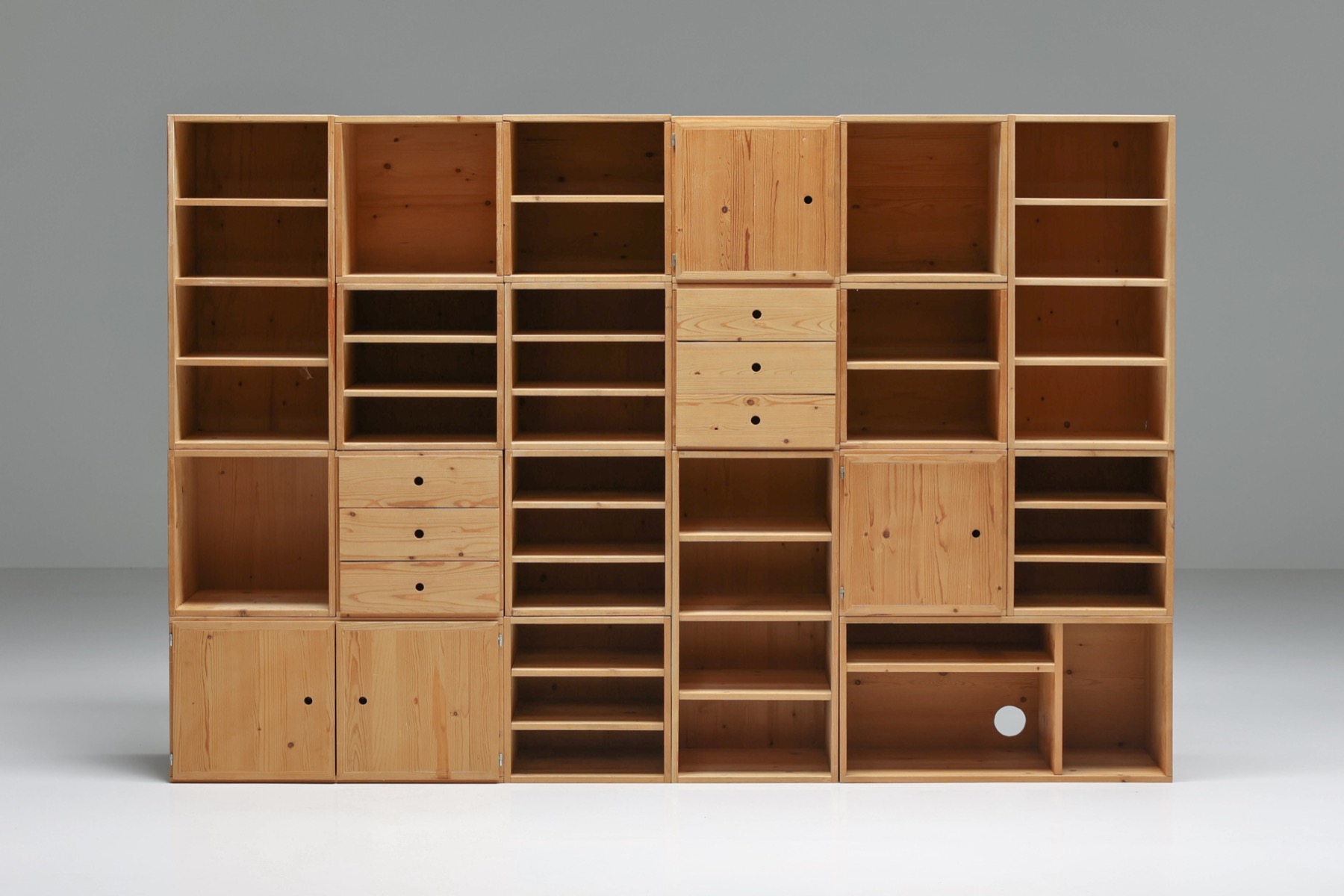 Modular Mid Century Wooden Office Shelves and Drawers - 1950's