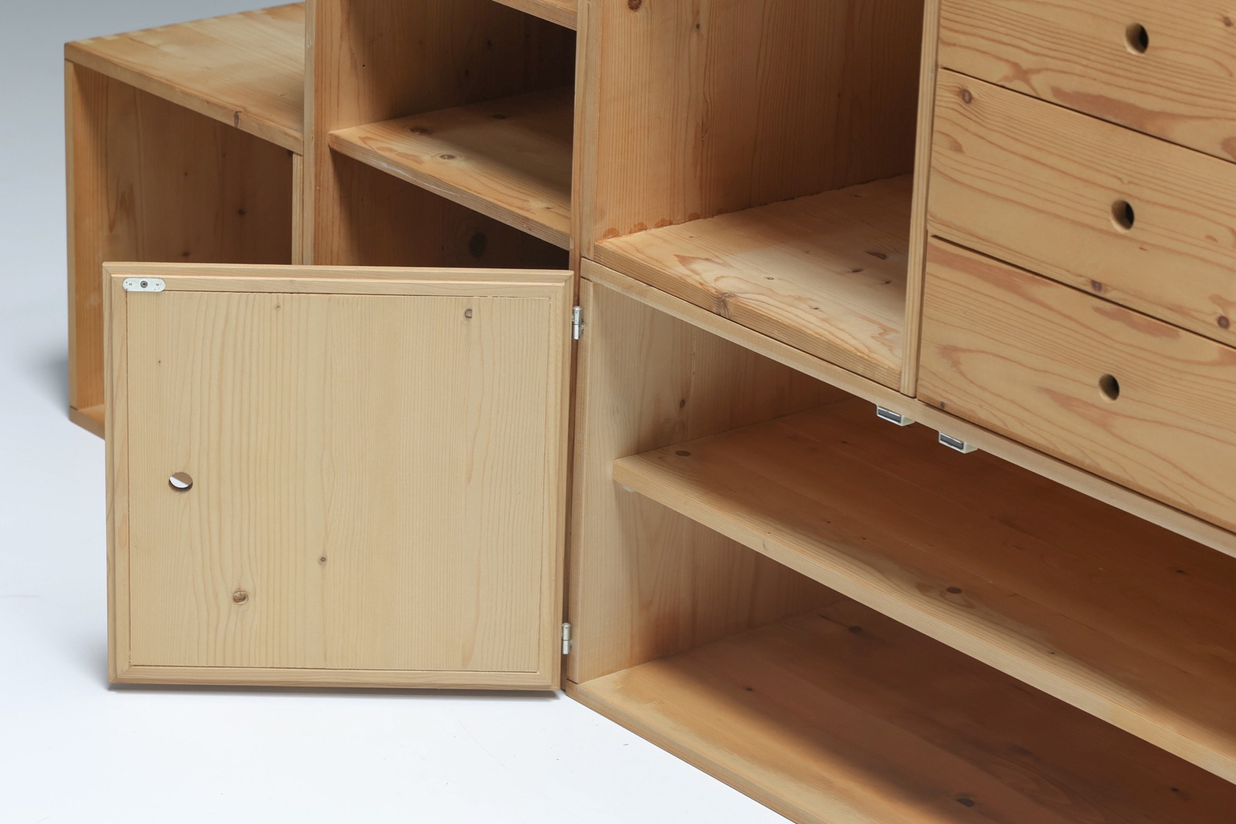 Modular Mid Century Wooden Office Shelves and Drawers - 1950's