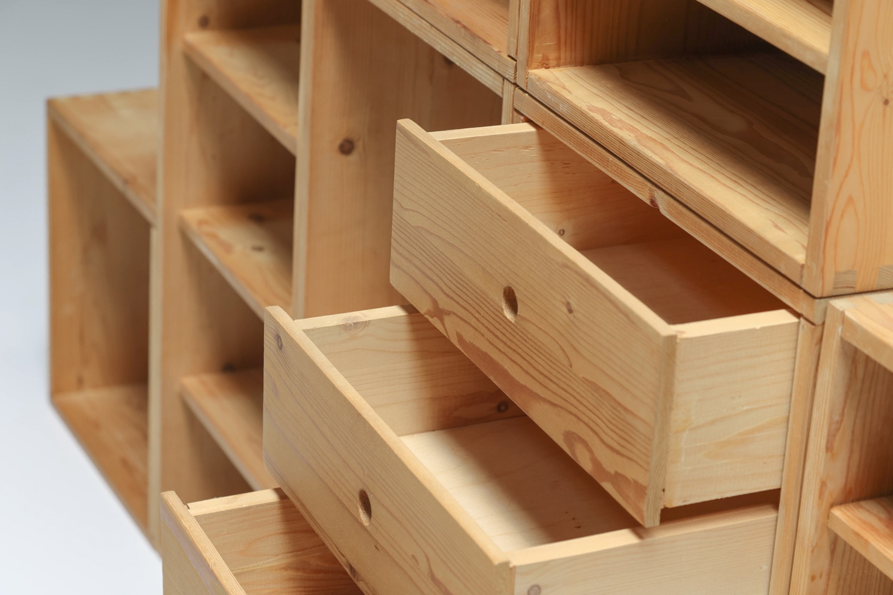 Modular Mid Century Wooden Office Shelves and Drawers - 1950's