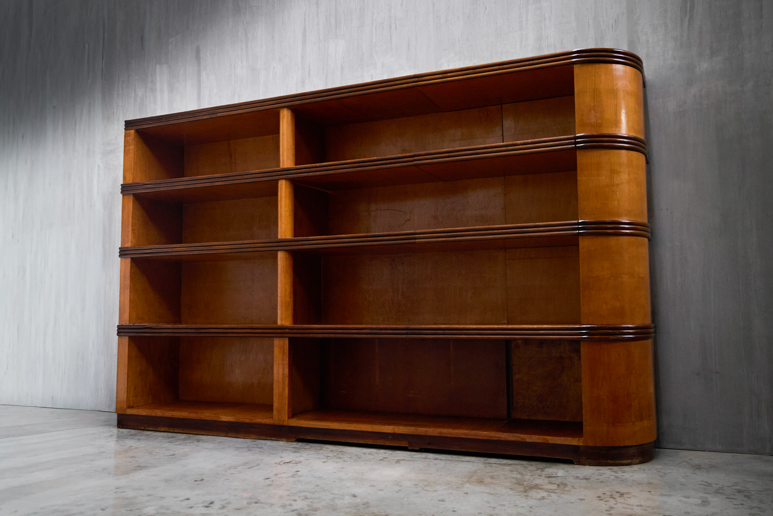 Monumental Art Deco Corner Display Cabinet, Italy - Mid-20th Century