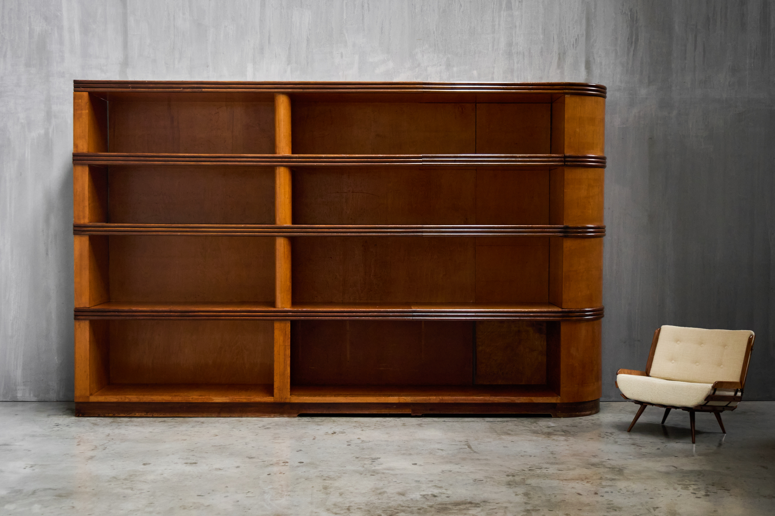 Monumental Art Deco Corner Display Cabinet, Italy - Mid-20th Century