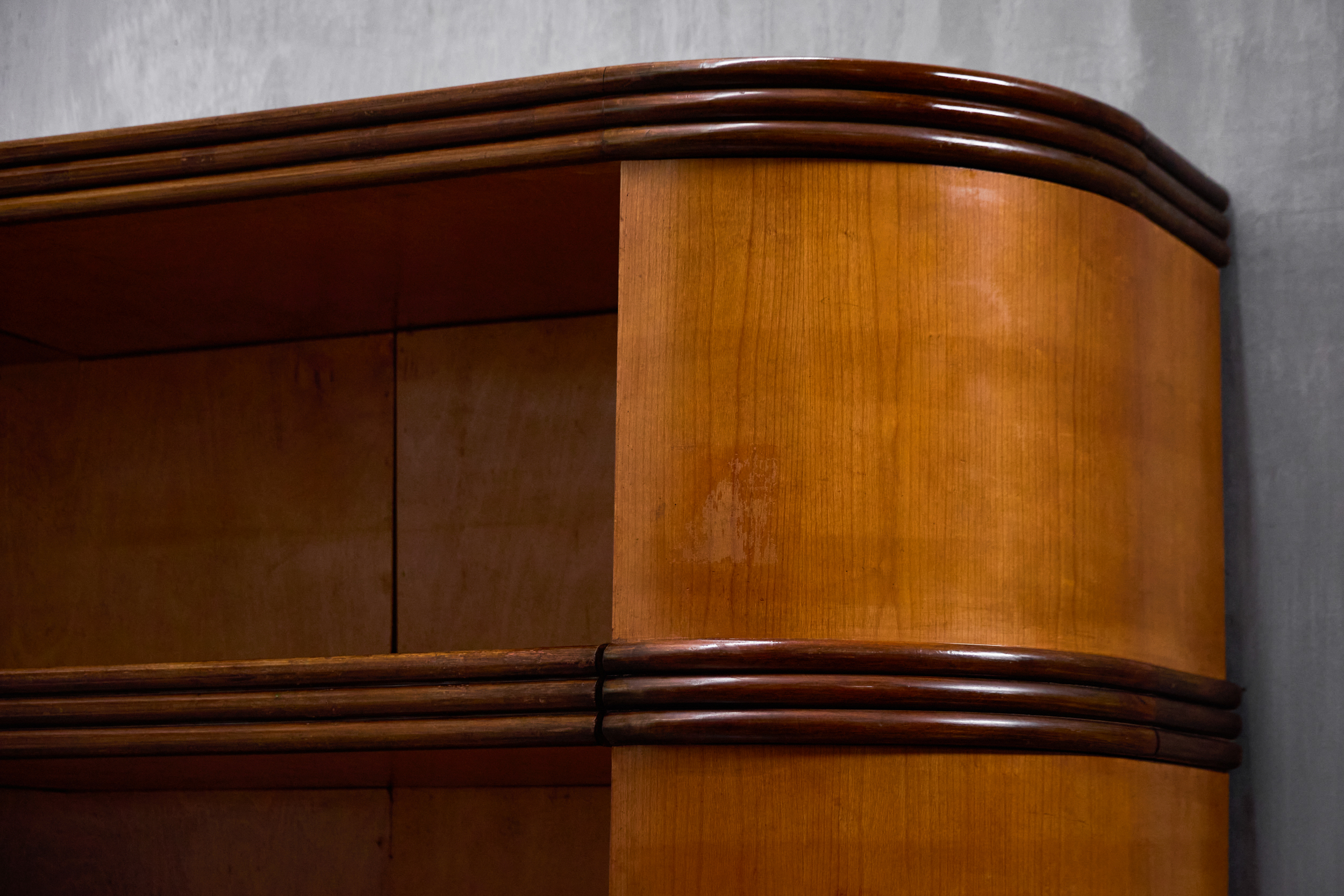 Monumental Art Deco Corner Display Cabinet, Italy - Mid-20th Century