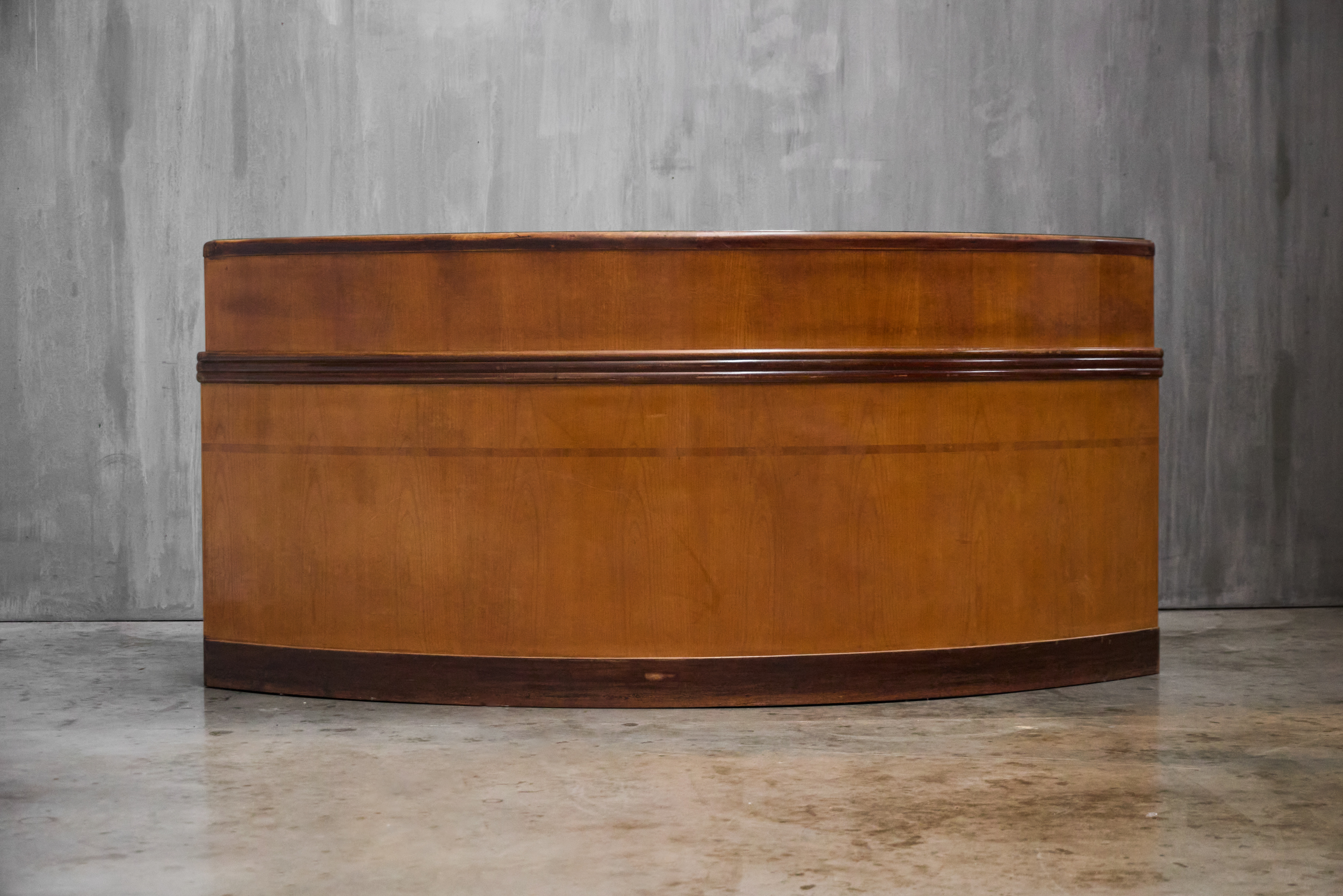 Monumental Art Deco Curved Counter, Italy - Mid-20th Century