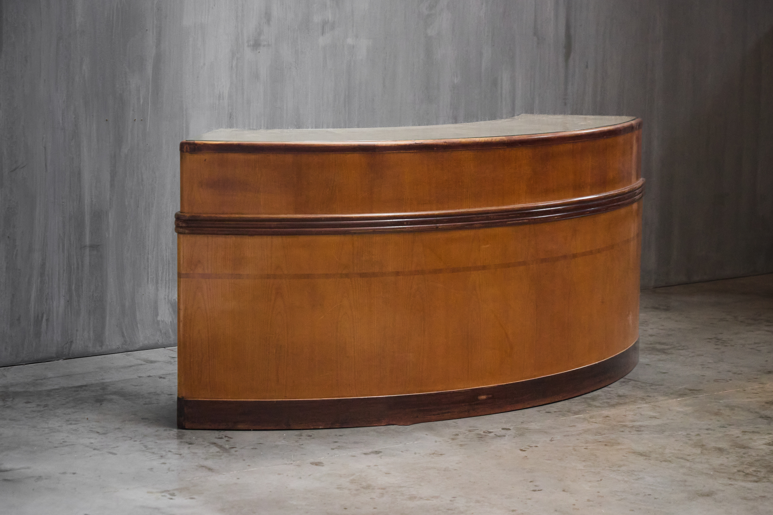 Monumental Art Deco Curved Counter, Italy - Mid-20th Century