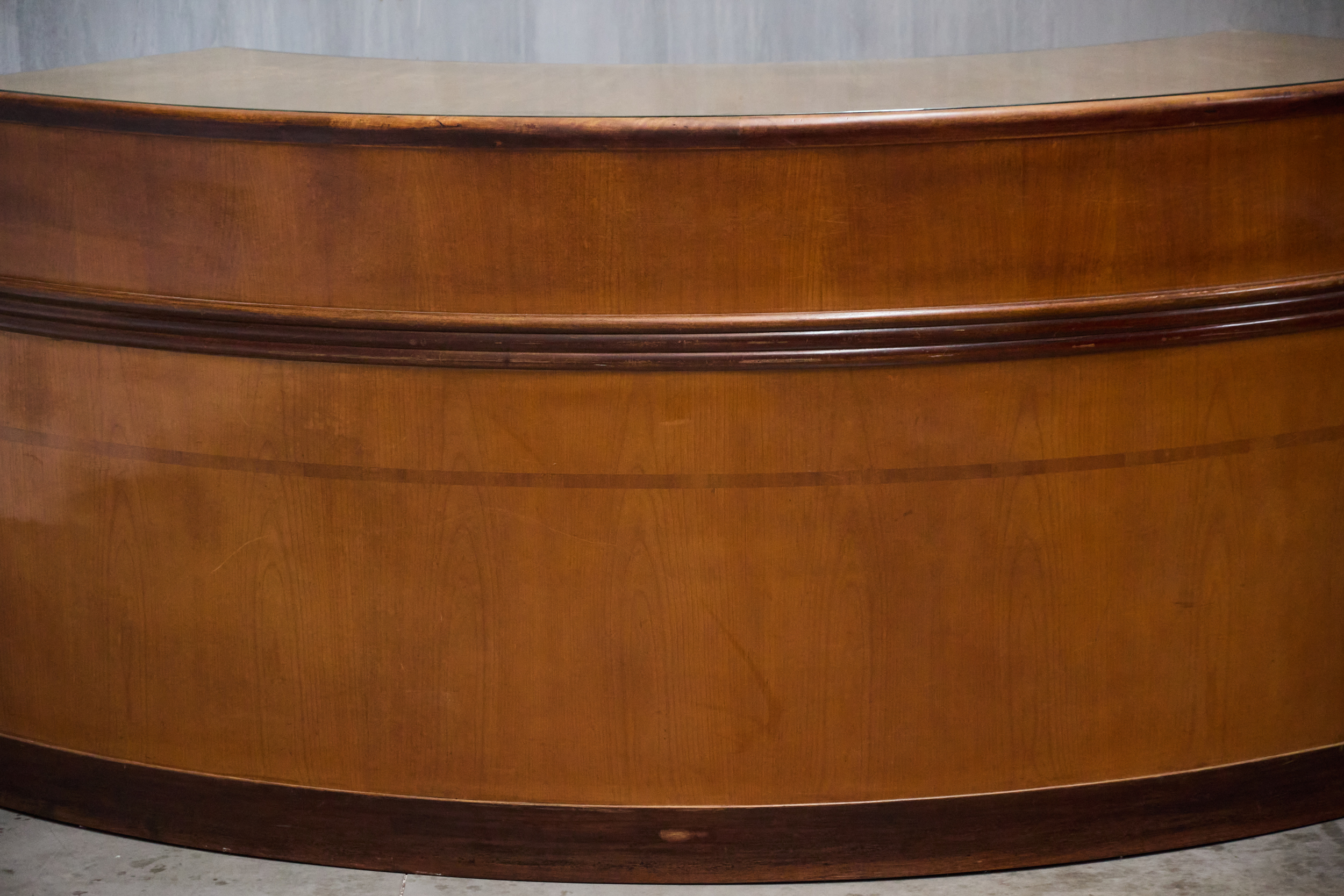 Monumental Art Deco Curved Counter, Italy - Mid-20th Century