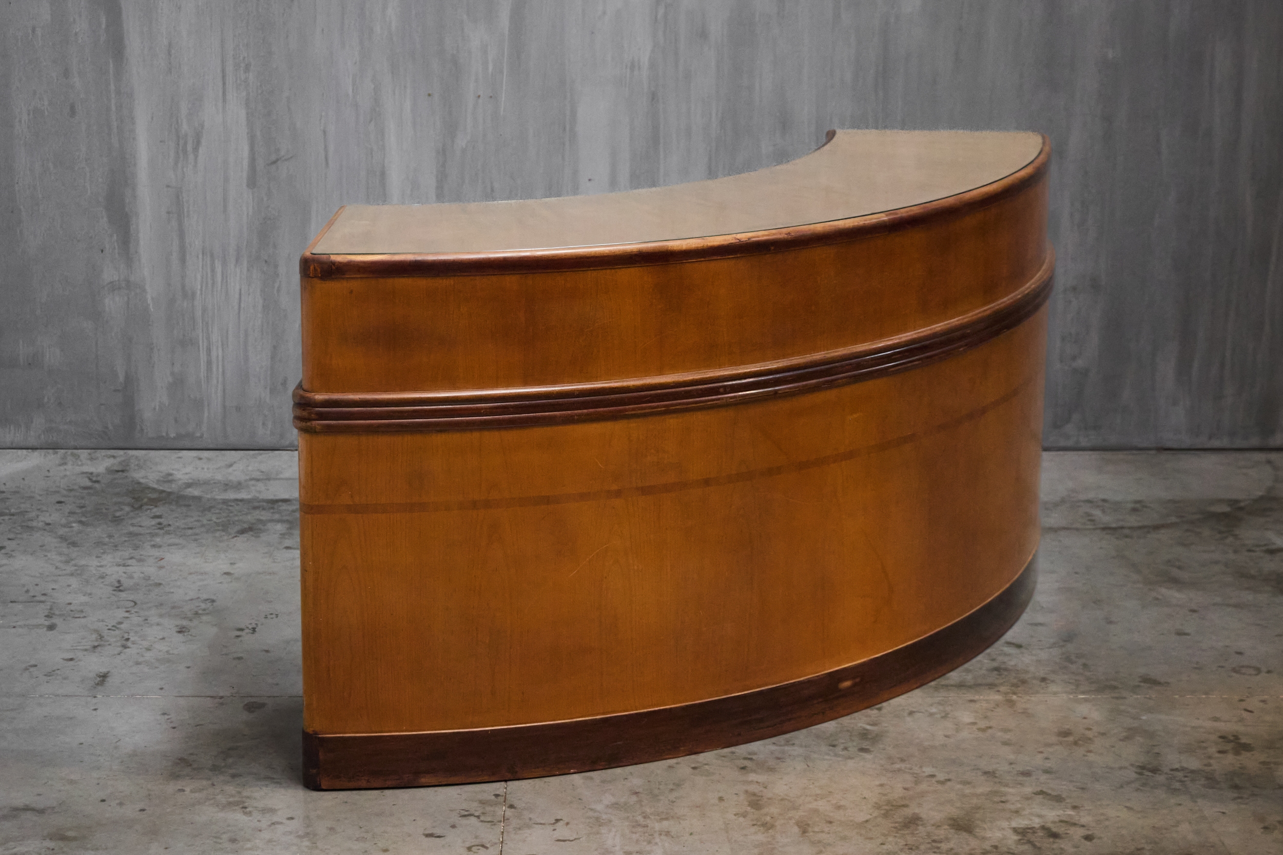 Monumental Art Deco Curved Counter, Italy - Mid-20th Century