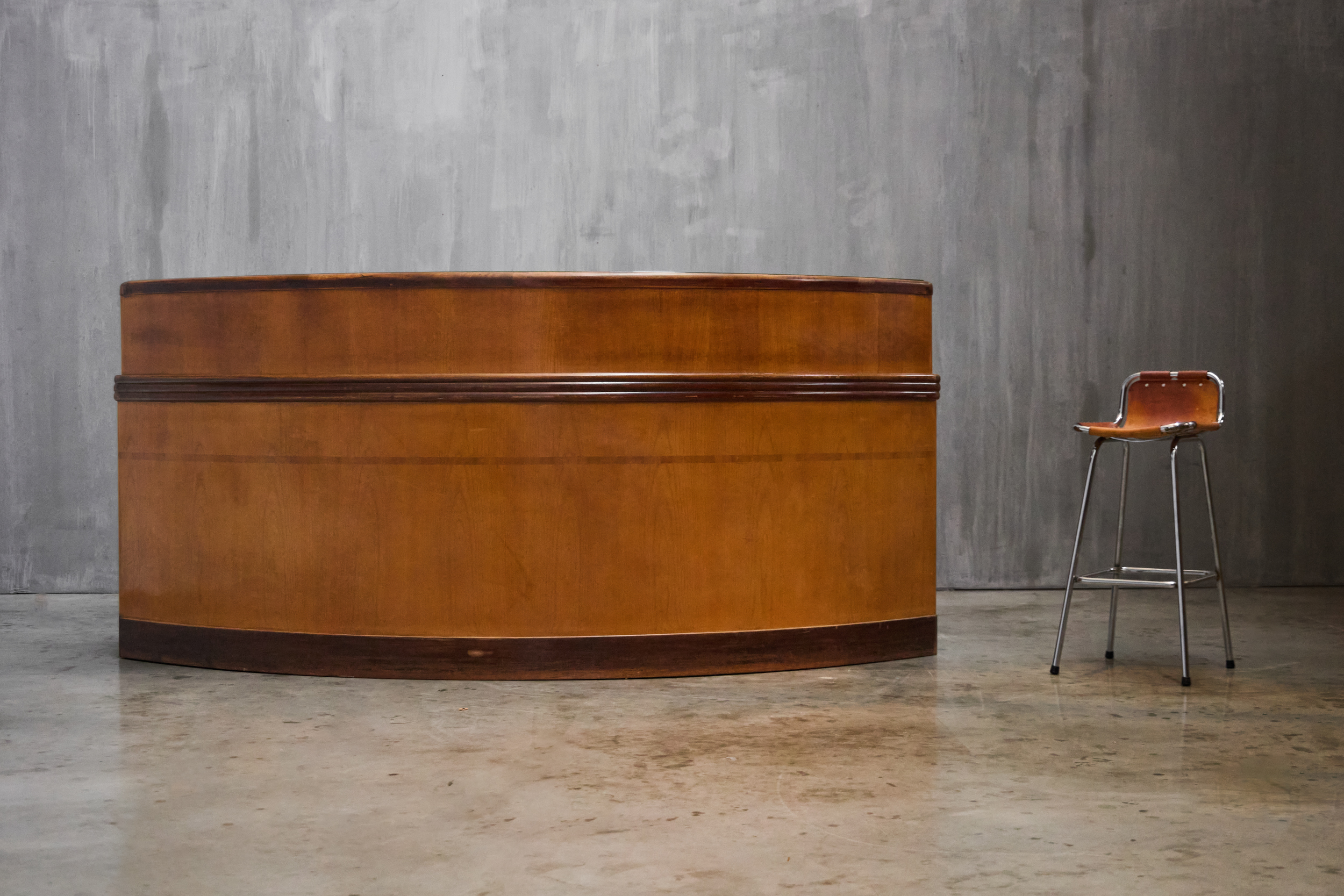 Monumental Art Deco Curved Counter, Italy - Mid-20th Century