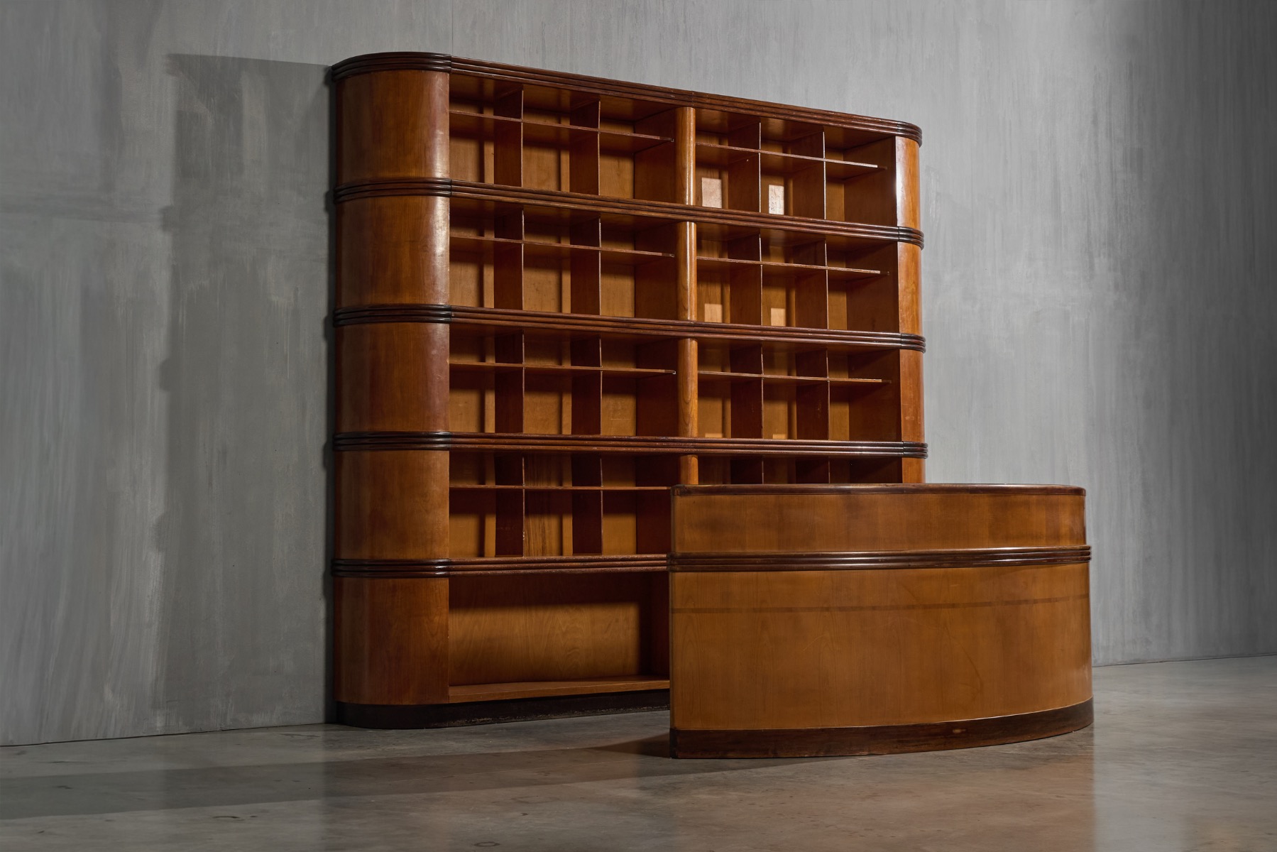 Monumental Art Deco Display Cabinet, Italy - Mid-20th Century