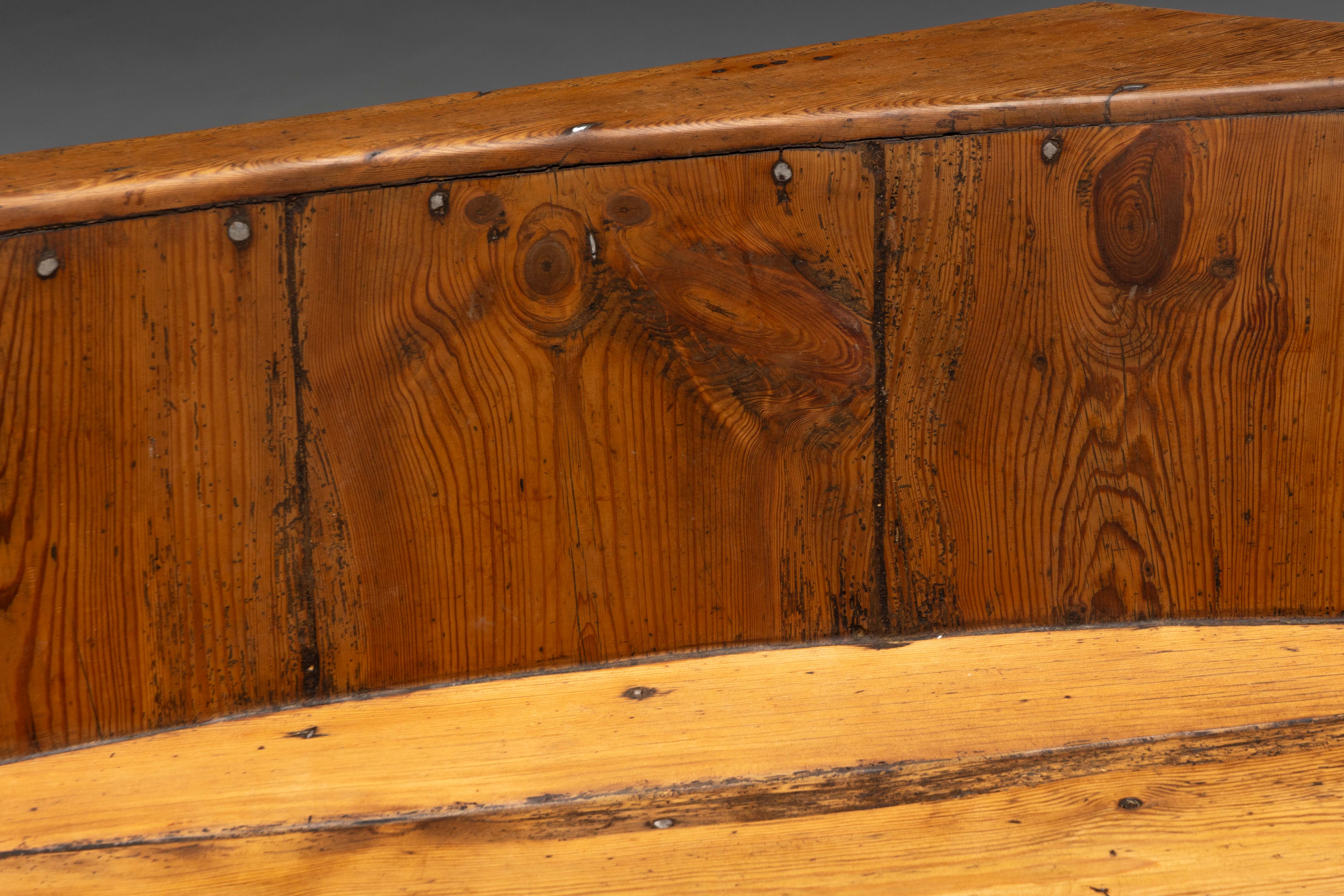 Monumental Catalan Curved Escó with Folding Table, Spain - Late 20th Century