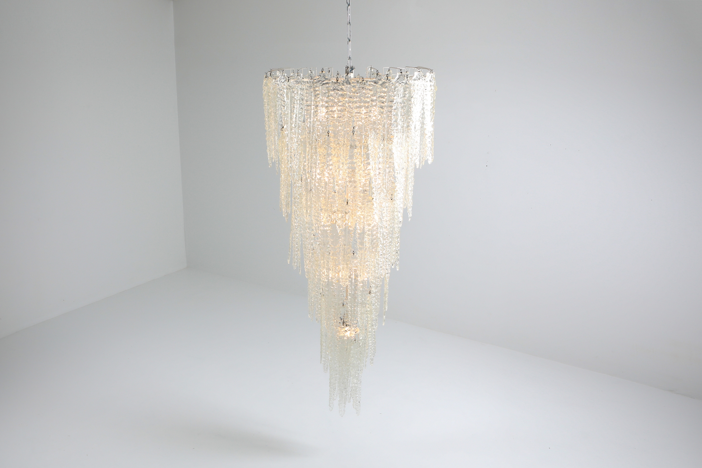 Original and Vintage Man Size Murano Mazzega Chandelier - 1960s