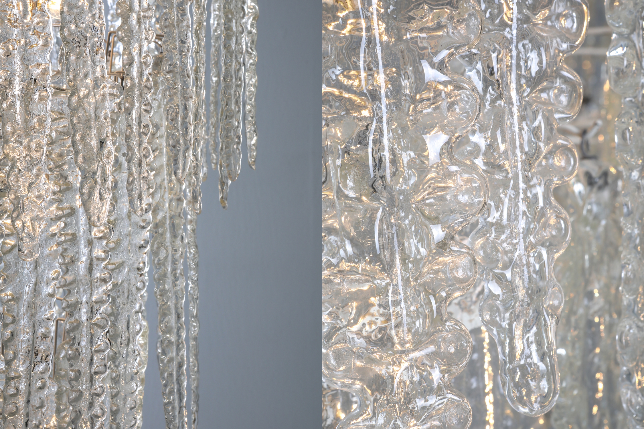 Original and Vintage Man Size Murano Mazzega Chandelier - 1960s