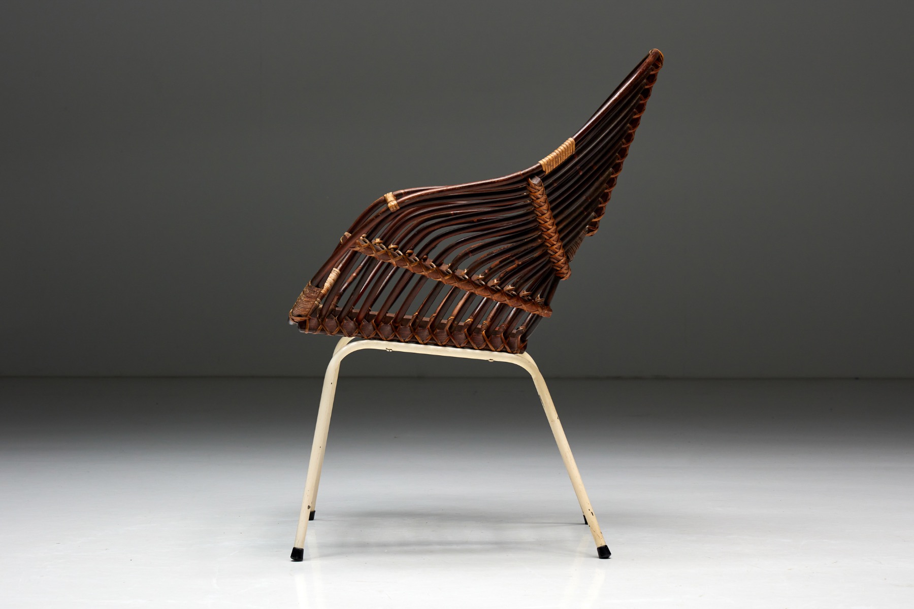 Rattan Armchair by H. Broekhuizen for Rohé Noordwolde, Netherlands - 1960s