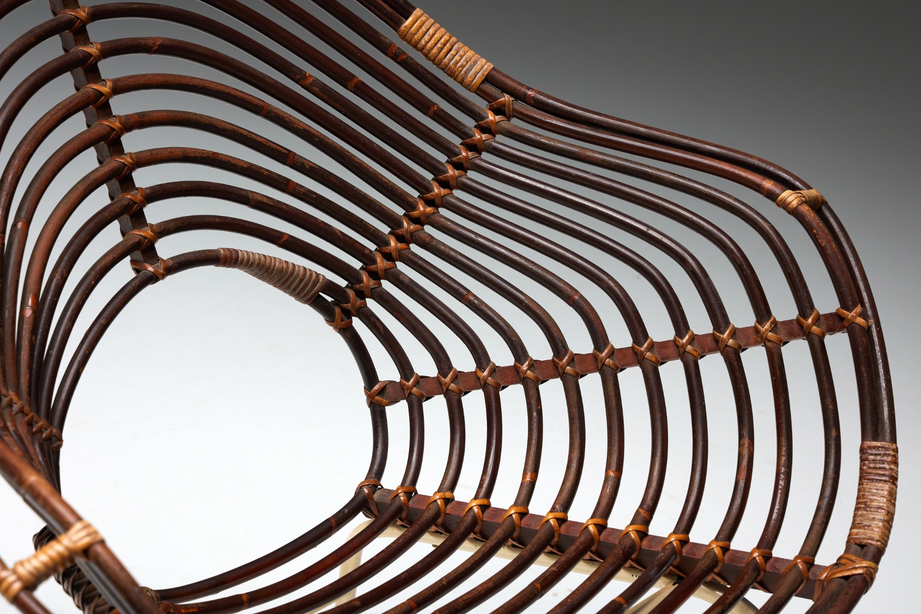 Rattan Armchair by H. Broekhuizen for Rohé Noordwolde, Netherlands - 1960s