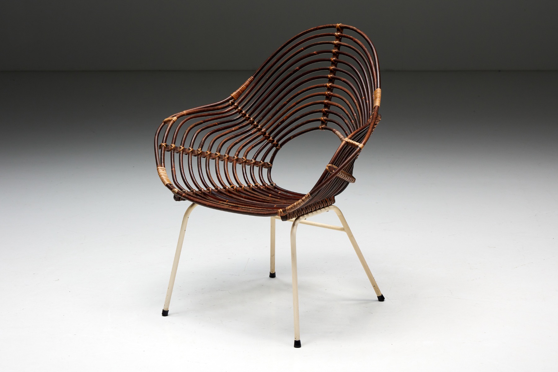 Rattan Armchair by H. Broekhuizen for Rohé Noordwolde, Netherlands - 1960s