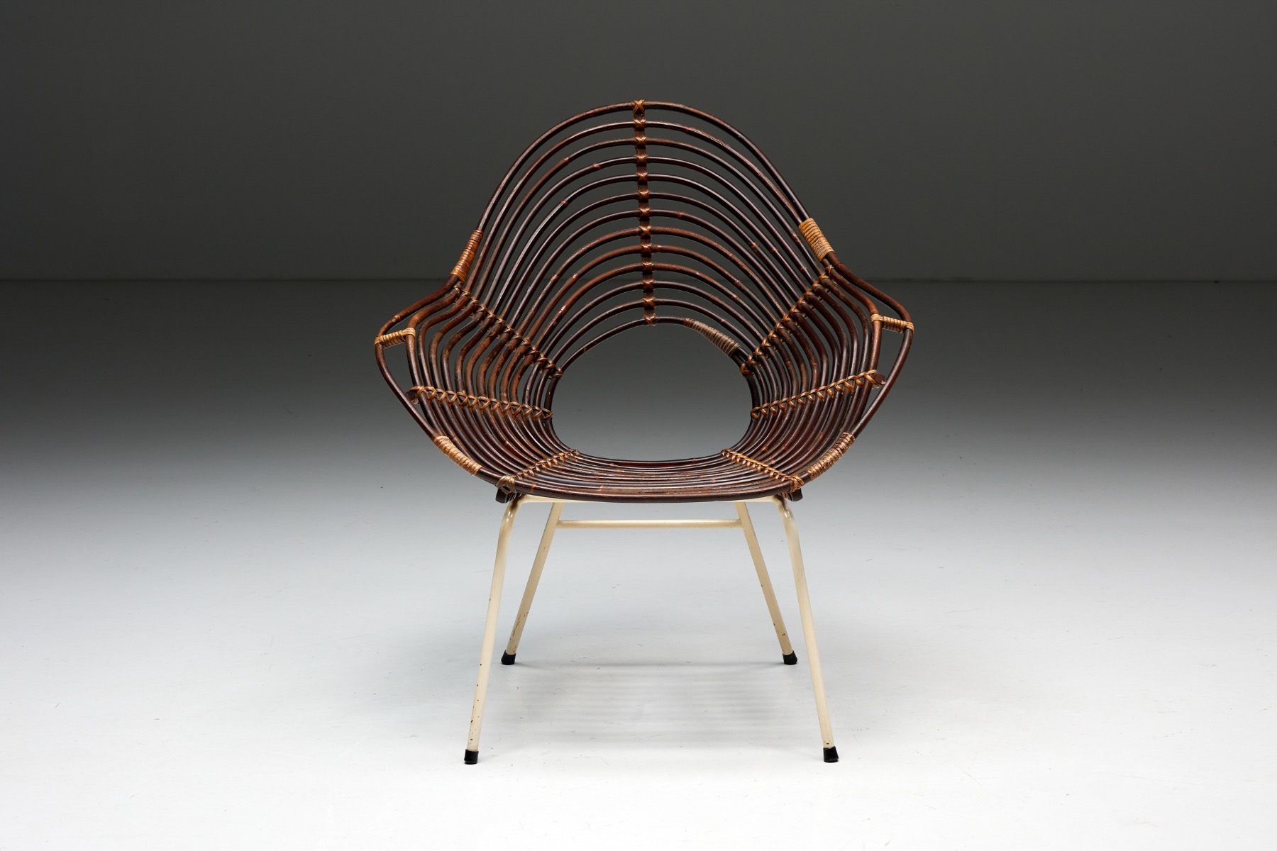 Rattan Armchair by H. Broekhuizen for Rohé Noordwolde, Netherlands - 1960s