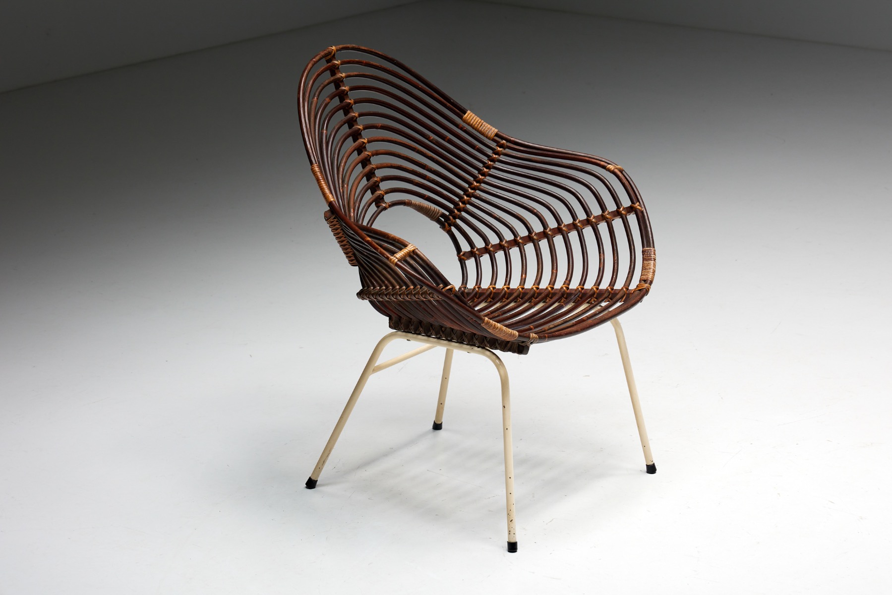 Rattan Armchair by H. Broekhuizen for Rohé Noordwolde, Netherlands - 1960s
