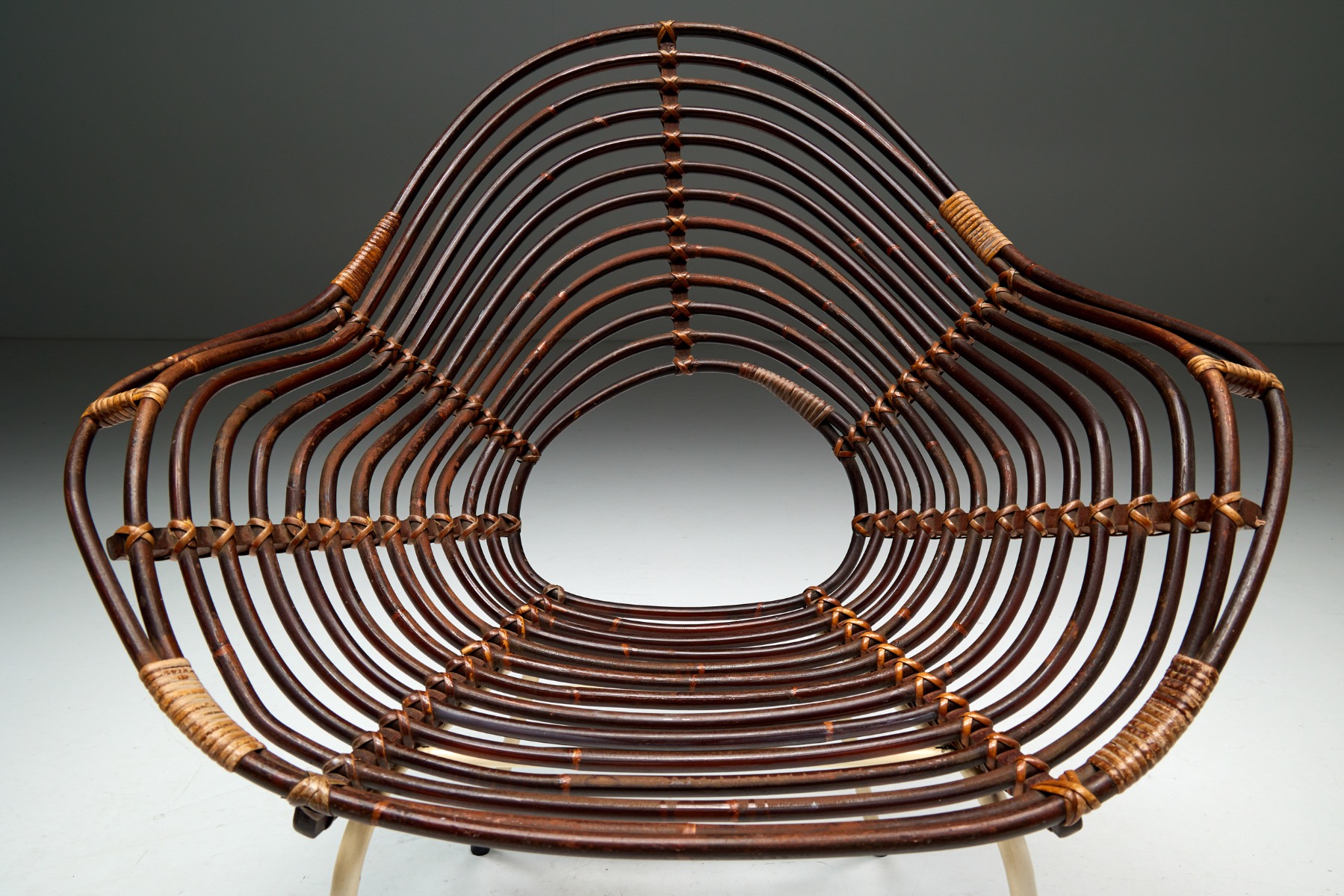 Rattan Armchair by H. Broekhuizen for Rohé Noordwolde, Netherlands - 1960s
