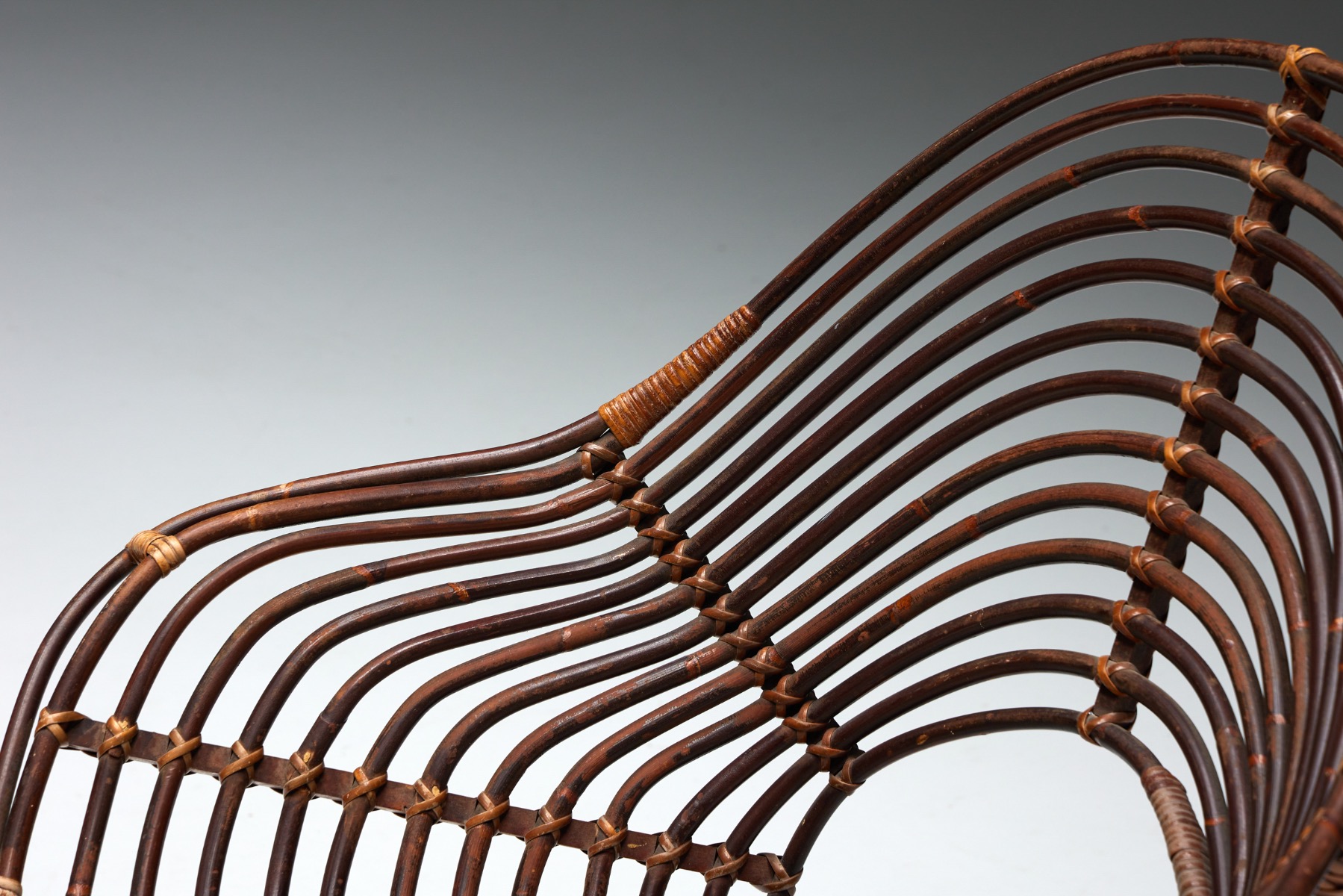 Rattan Armchair by H. Broekhuizen for Rohé Noordwolde, Netherlands - 1960s