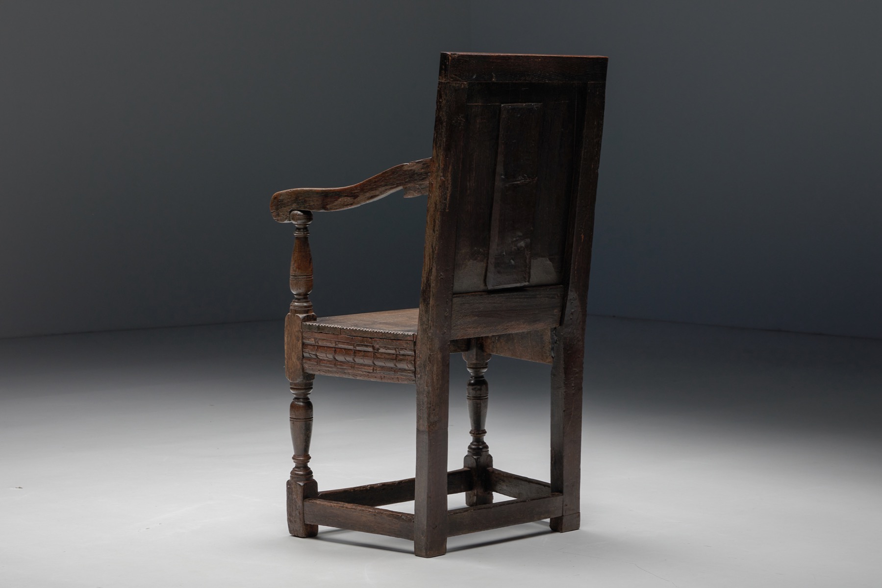 Carved Oak Armchair, England - 17th Century