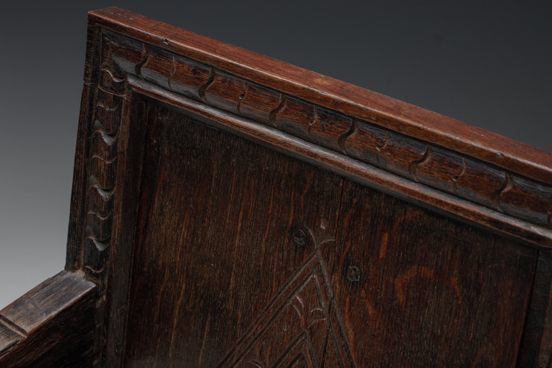 Carved Oak Armchair, England - 17th Century