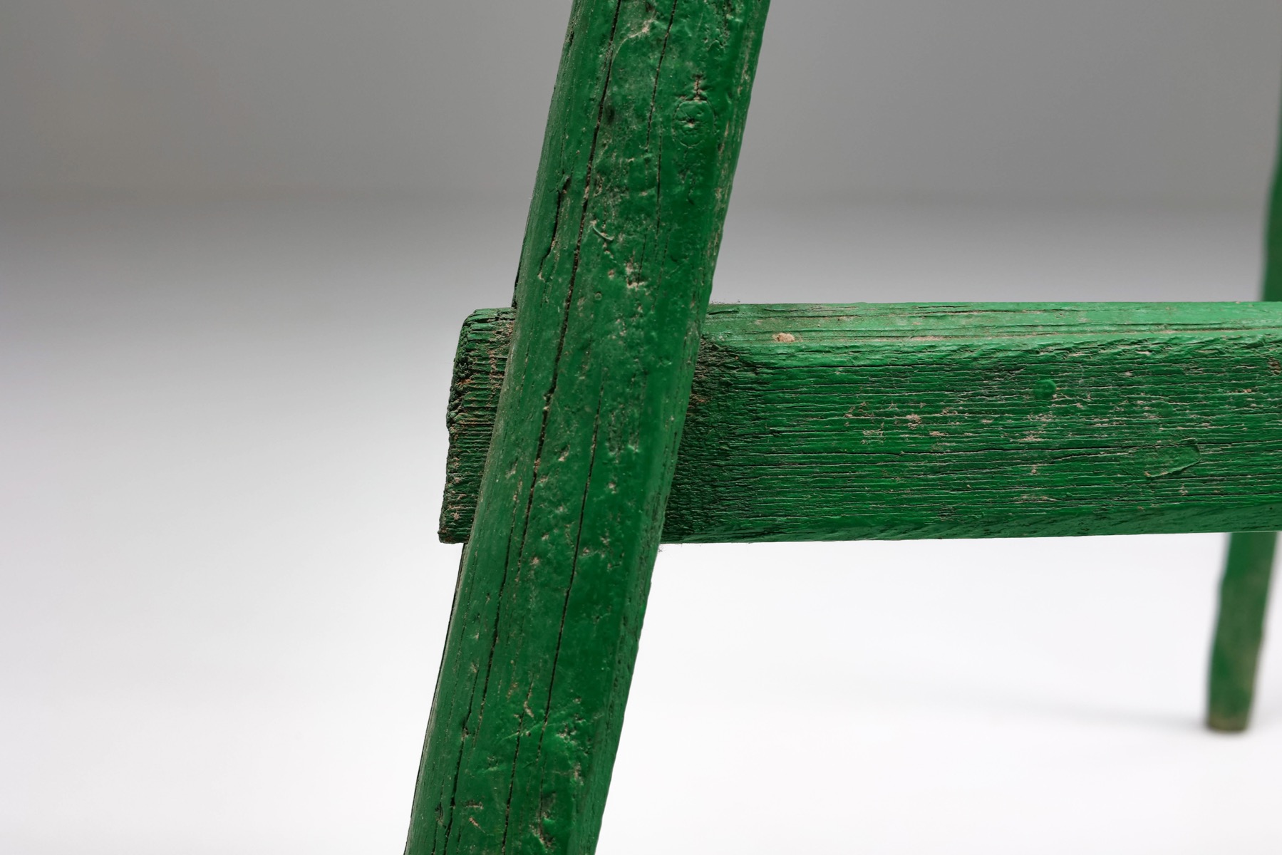 Objet Trouvé Green Fruit Picking Ladder - 1890's